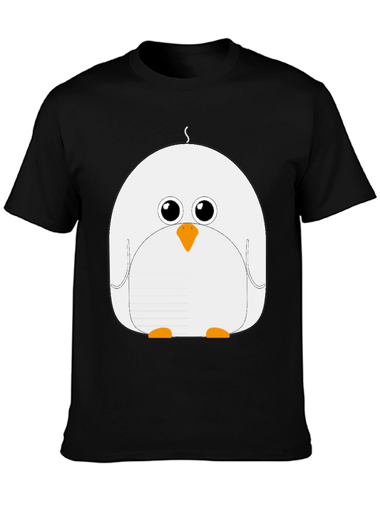 Cute Cartoon Penguin Black T-Shirt
