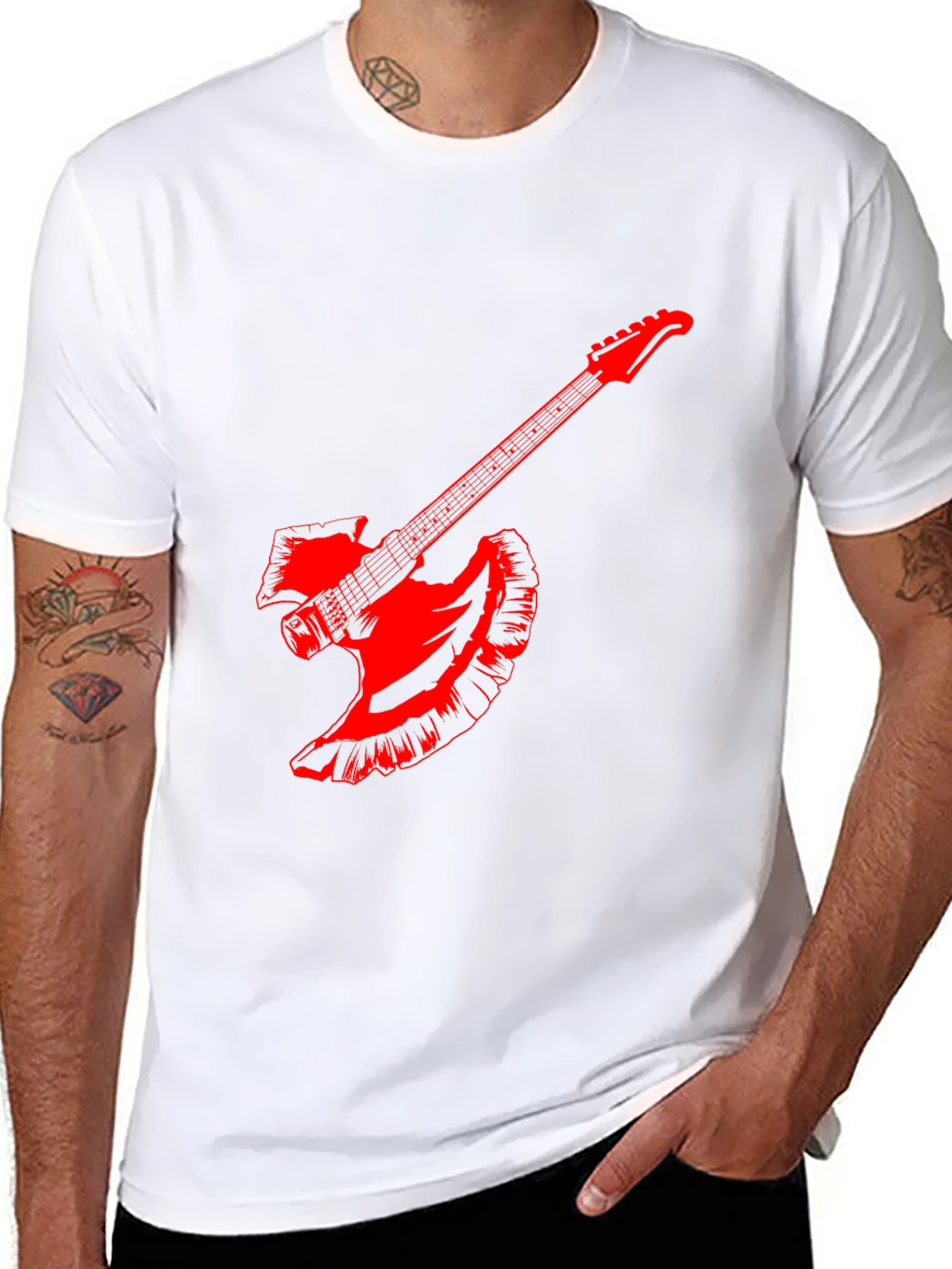 Axe Guitar Black Tee - Rock and Roll Fashion