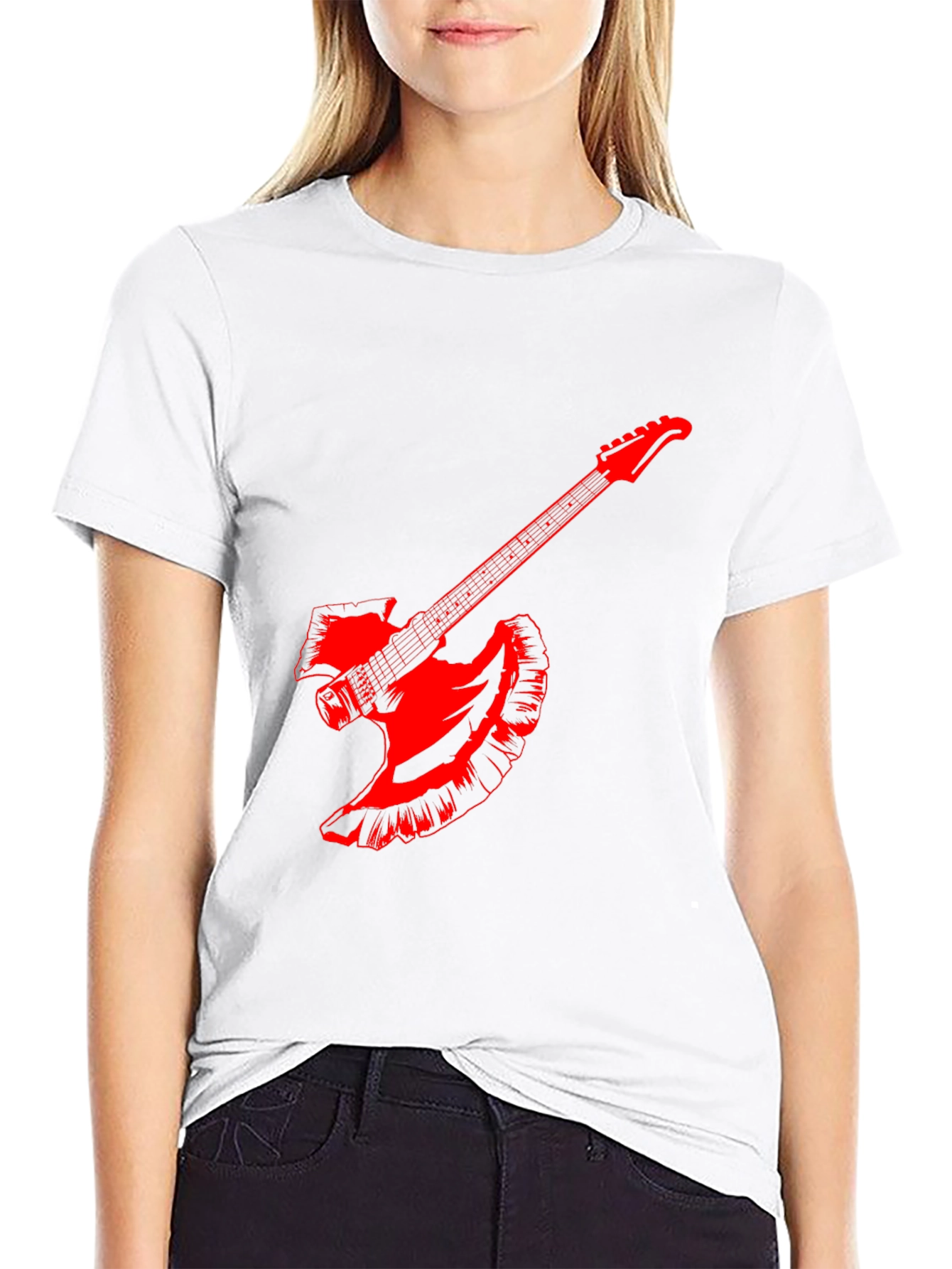 Axe Guitar Black Tee - Rock and Roll Fashion