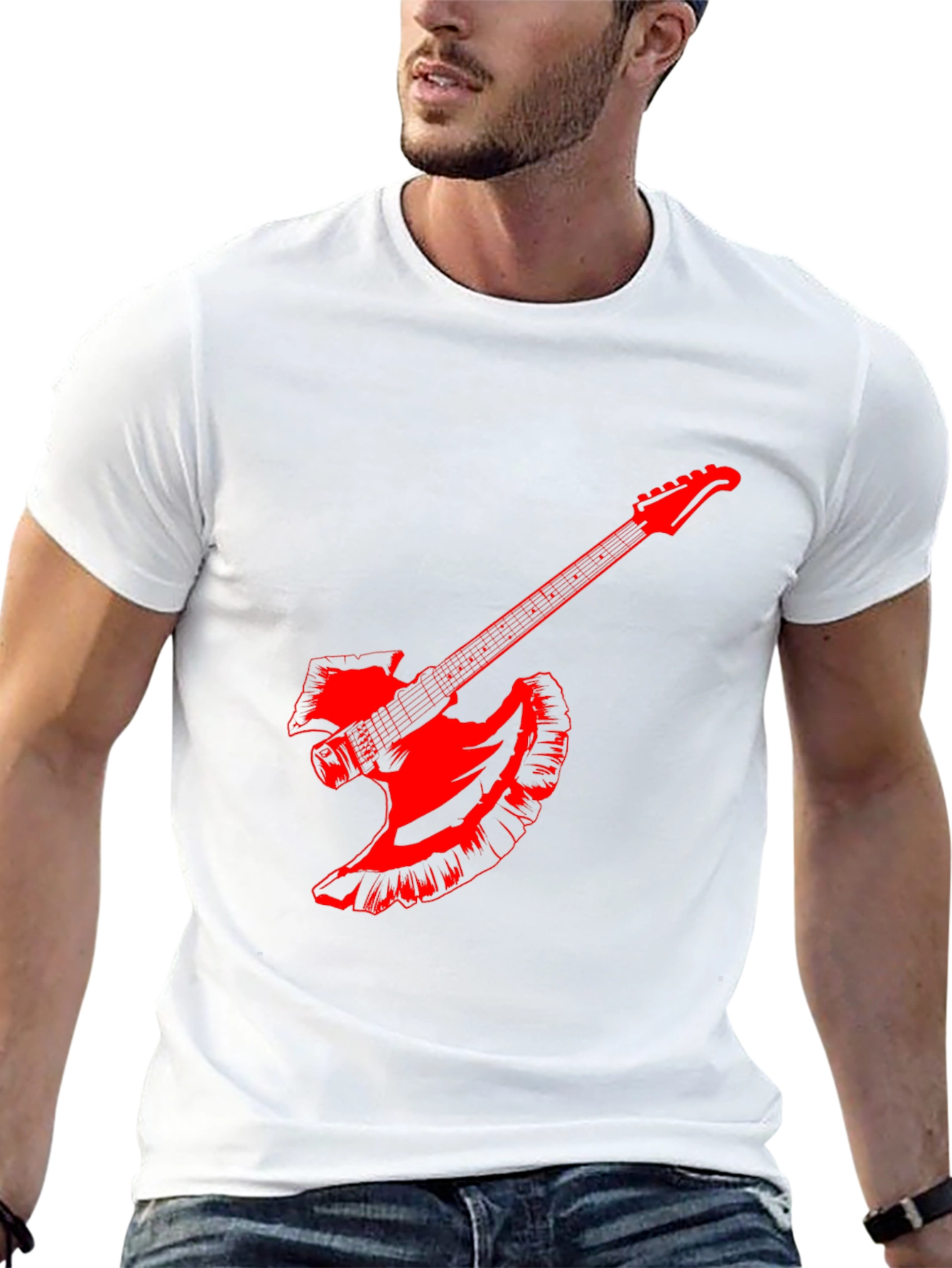 Axe Guitar Black Tee - Rock and Roll Fashion