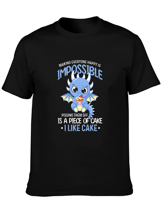 Cake Loving Dragon Graphic T-Shirt