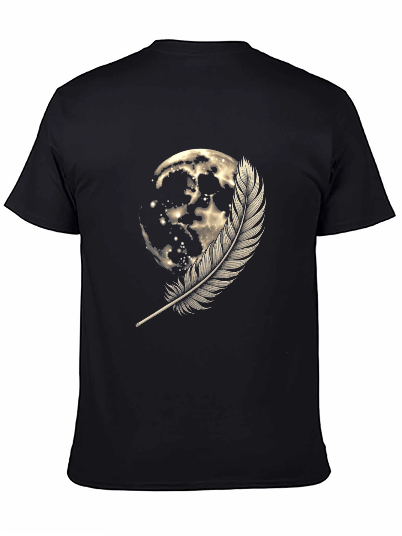 Moon & Feather Graphic Tee - Soft Cotton Blend