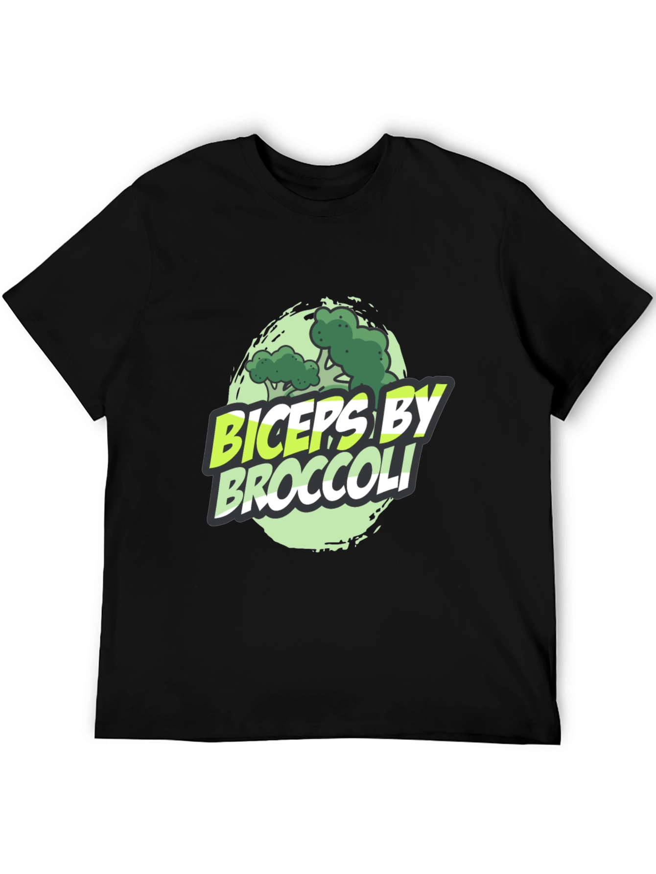 Biceps by Broccoli Mens Black Graphic T-Shirt