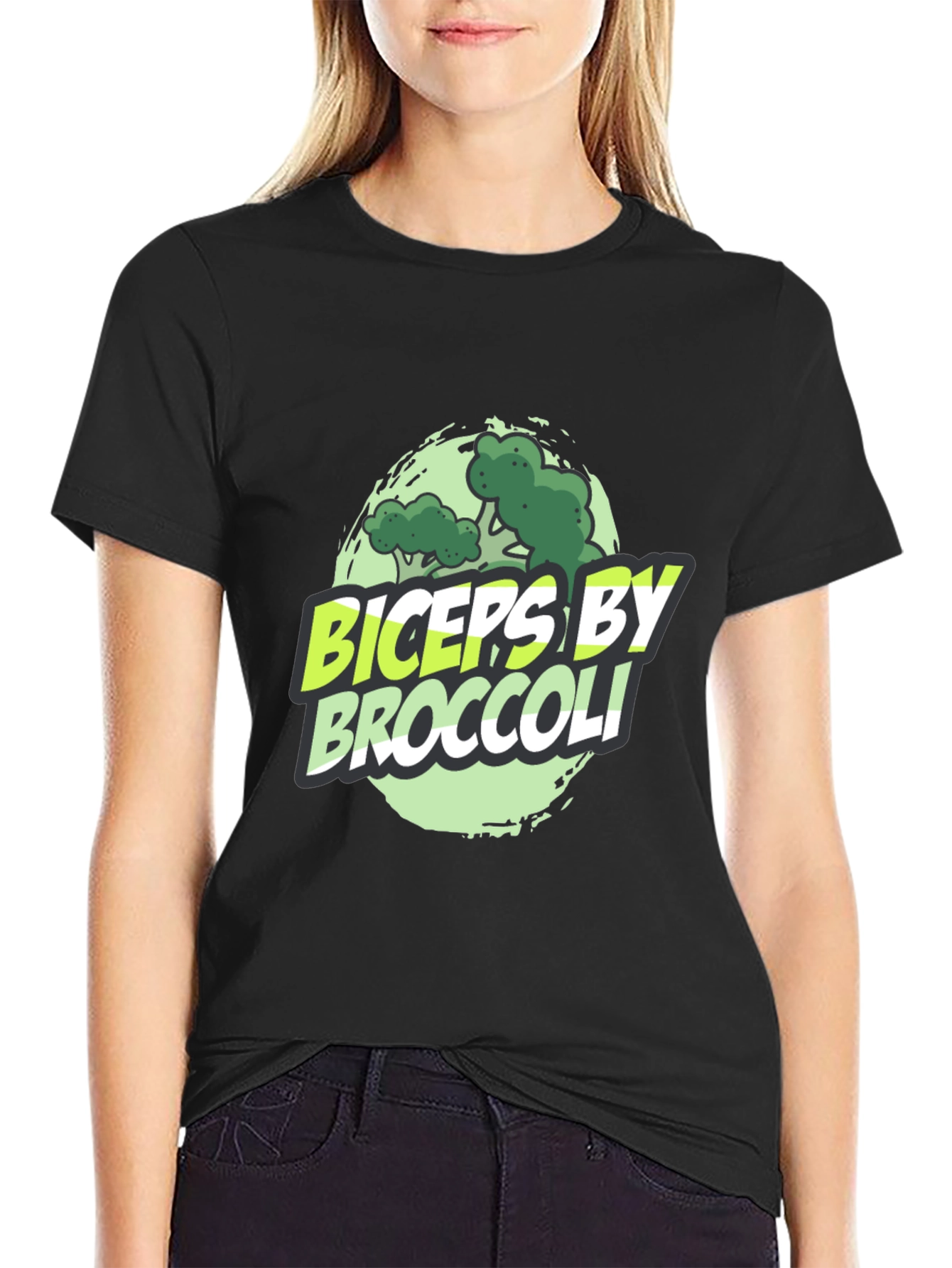 Biceps by Broccoli Mens Black Graphic T-Shirt