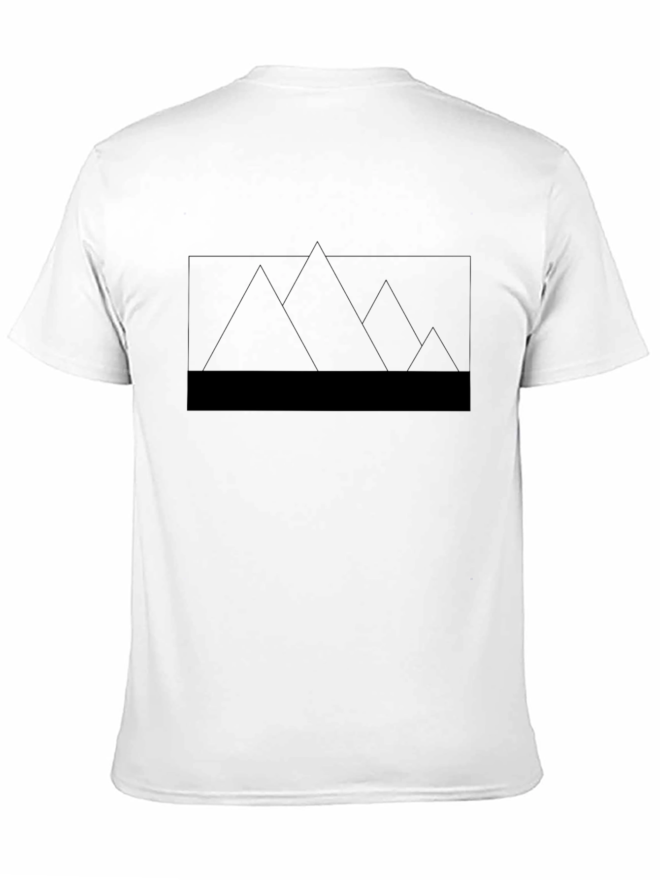 Minimalist Mountain Graphic Tee - Black