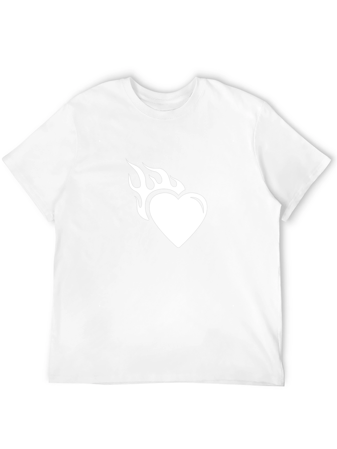 Flaming Heart Graphic Tee - Cool Black T-Shirt