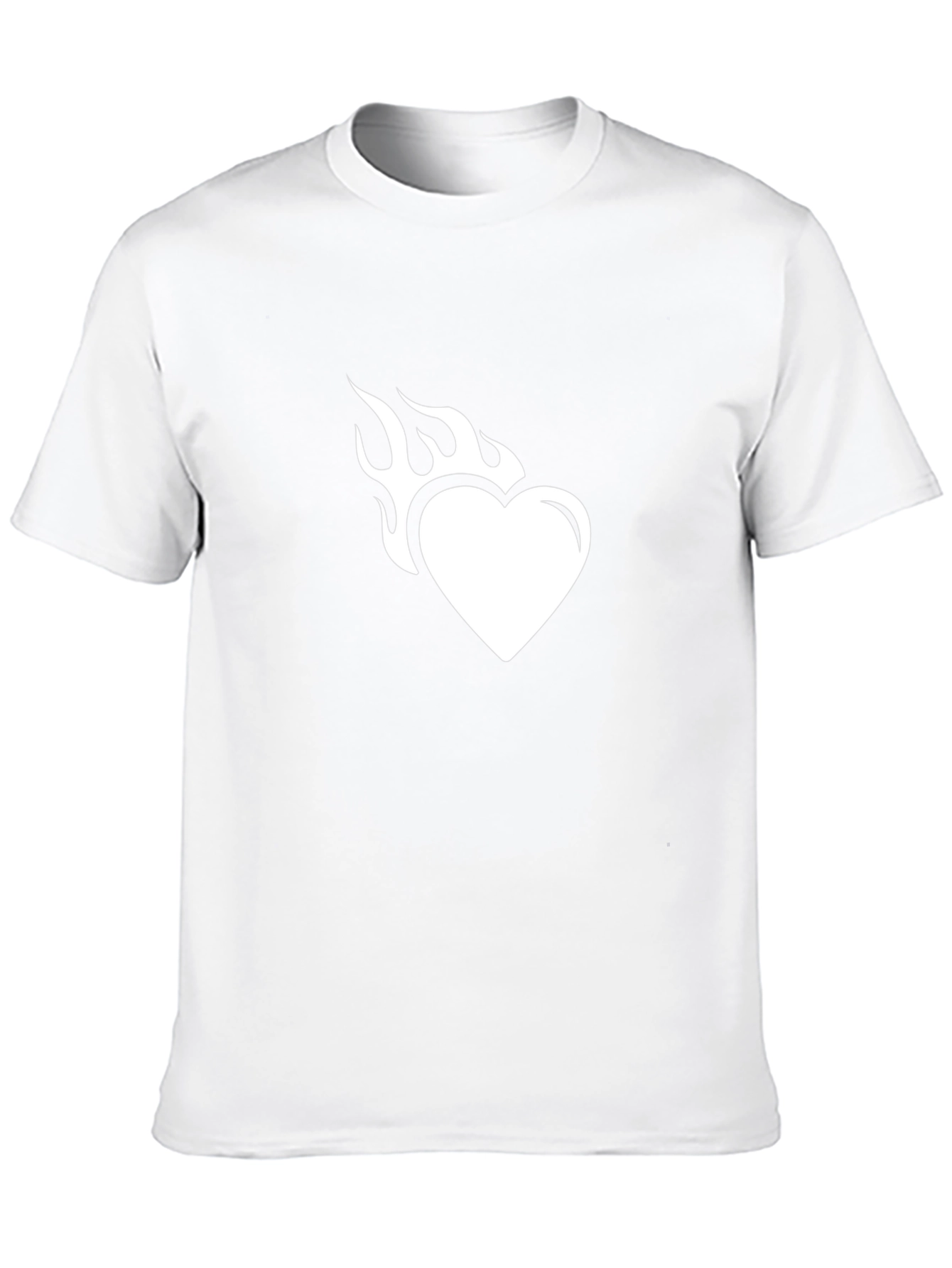 Flaming Heart Graphic Tee - Cool Black T-Shirt