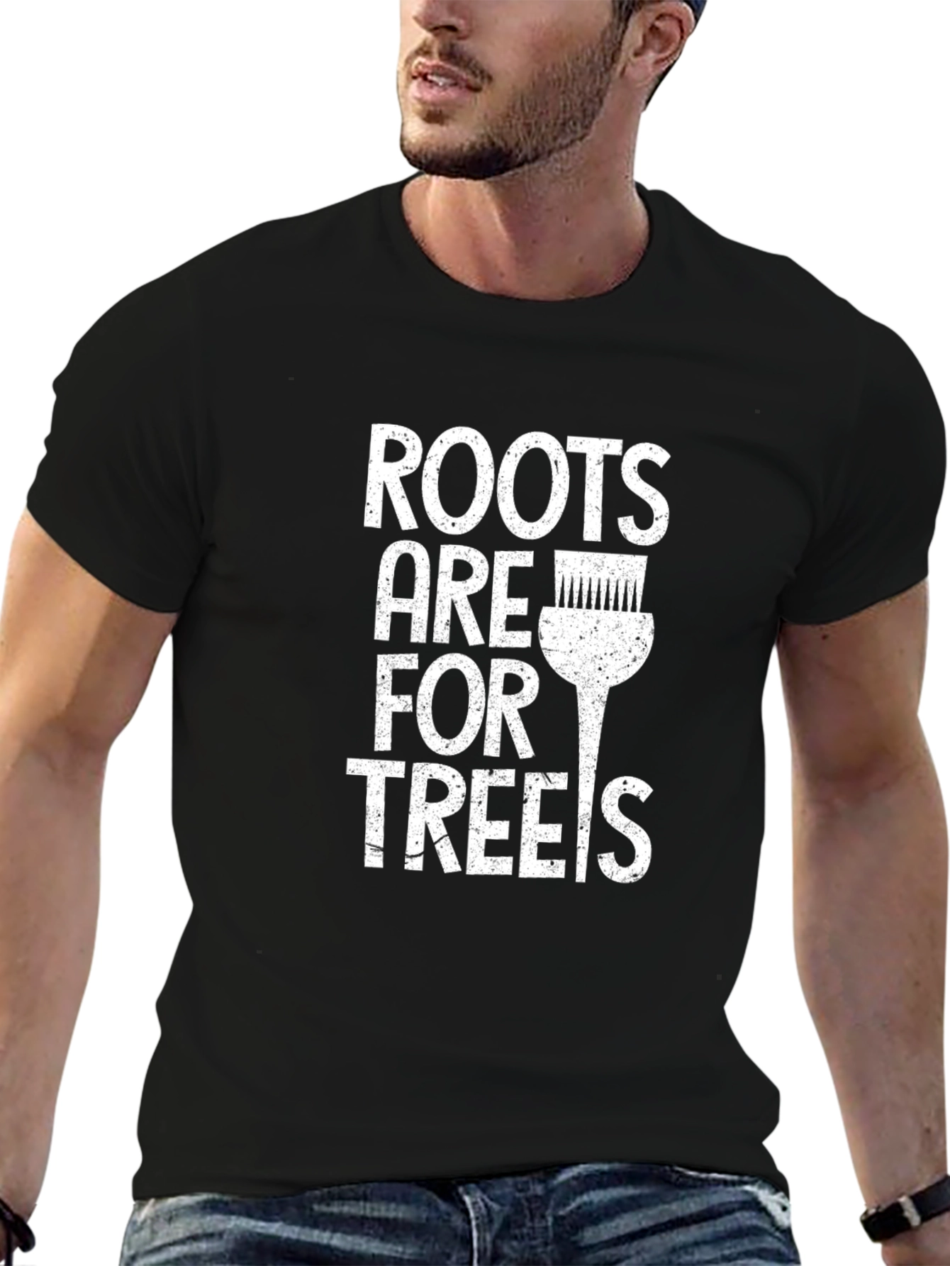Roots Are For Trees Black Cotton T-Shirt