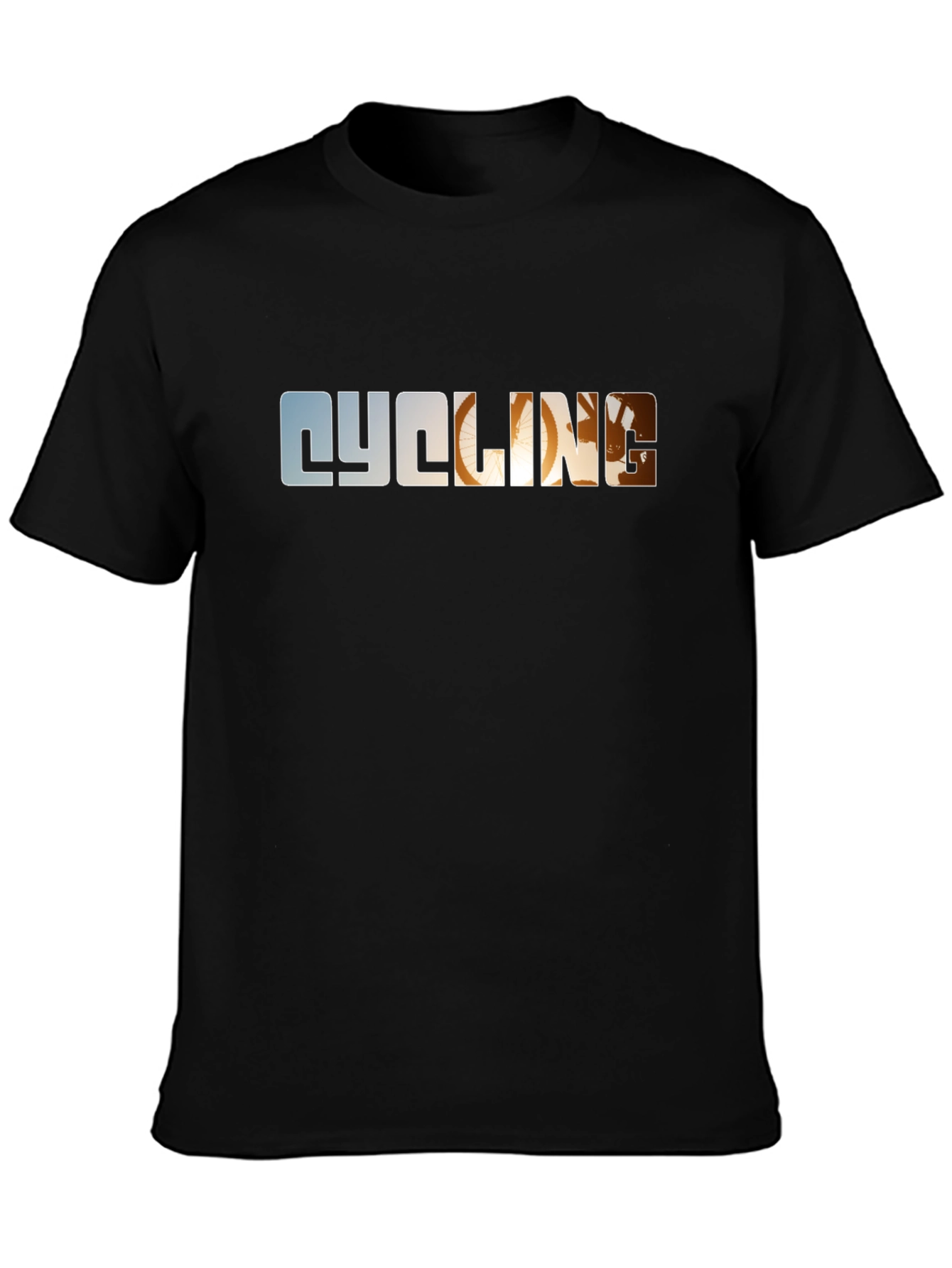 Cycling Graphic Tee - Black Cotton T-Shirt