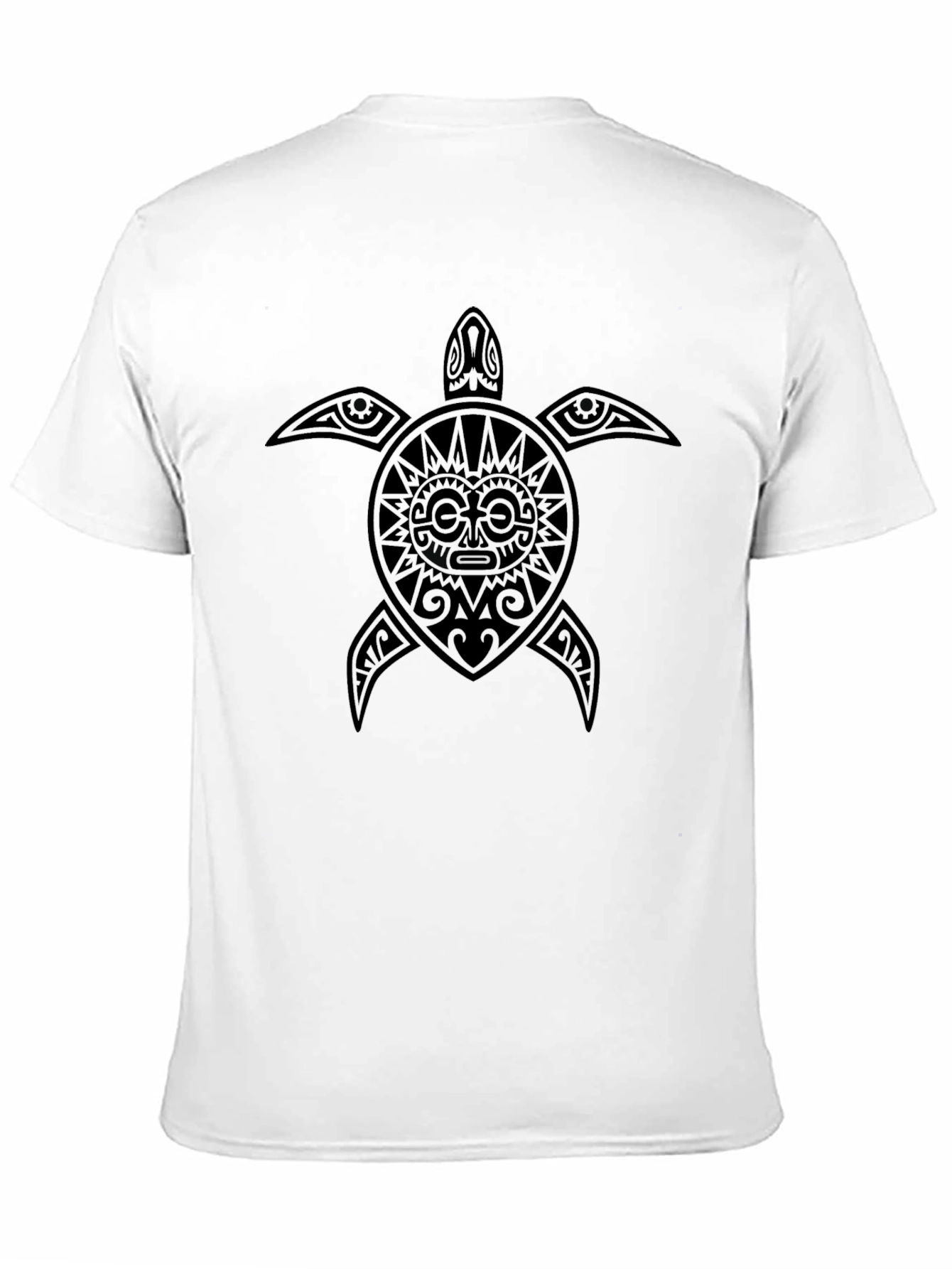 Tribal Turtle Graphic Tee - Black Casual T-Shirt