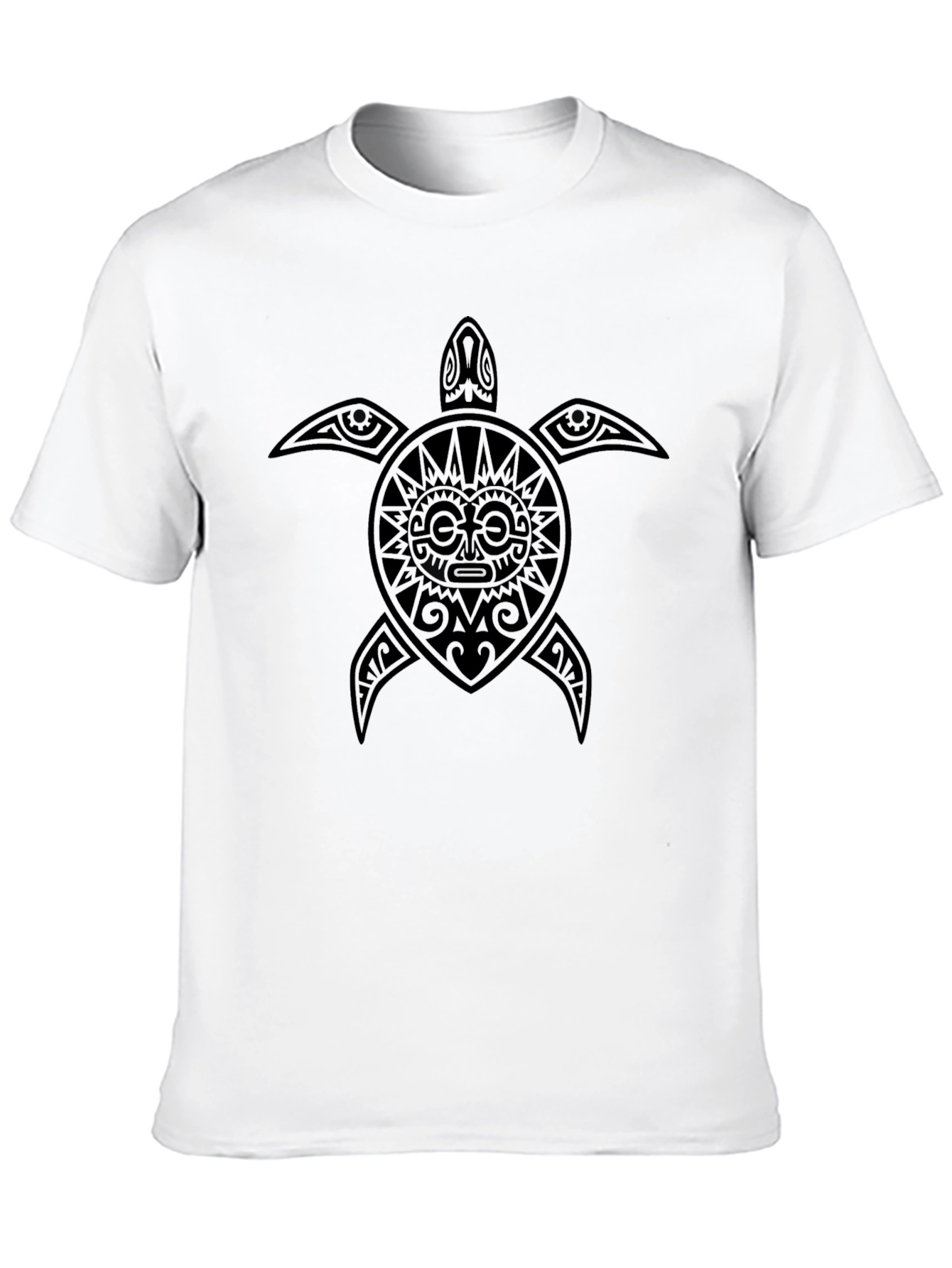 Tribal Turtle Graphic Tee - Black Casual T-Shirt