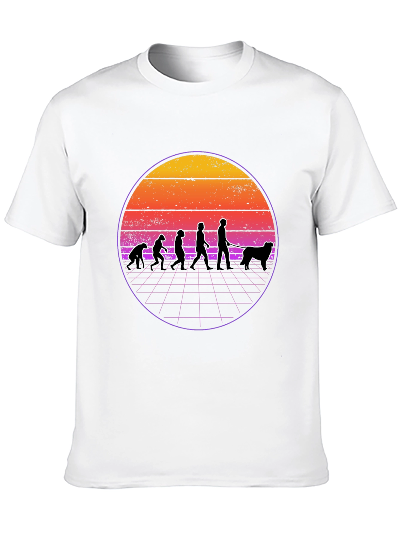 Evolution Dog Walker T-Shirt - Retro Style