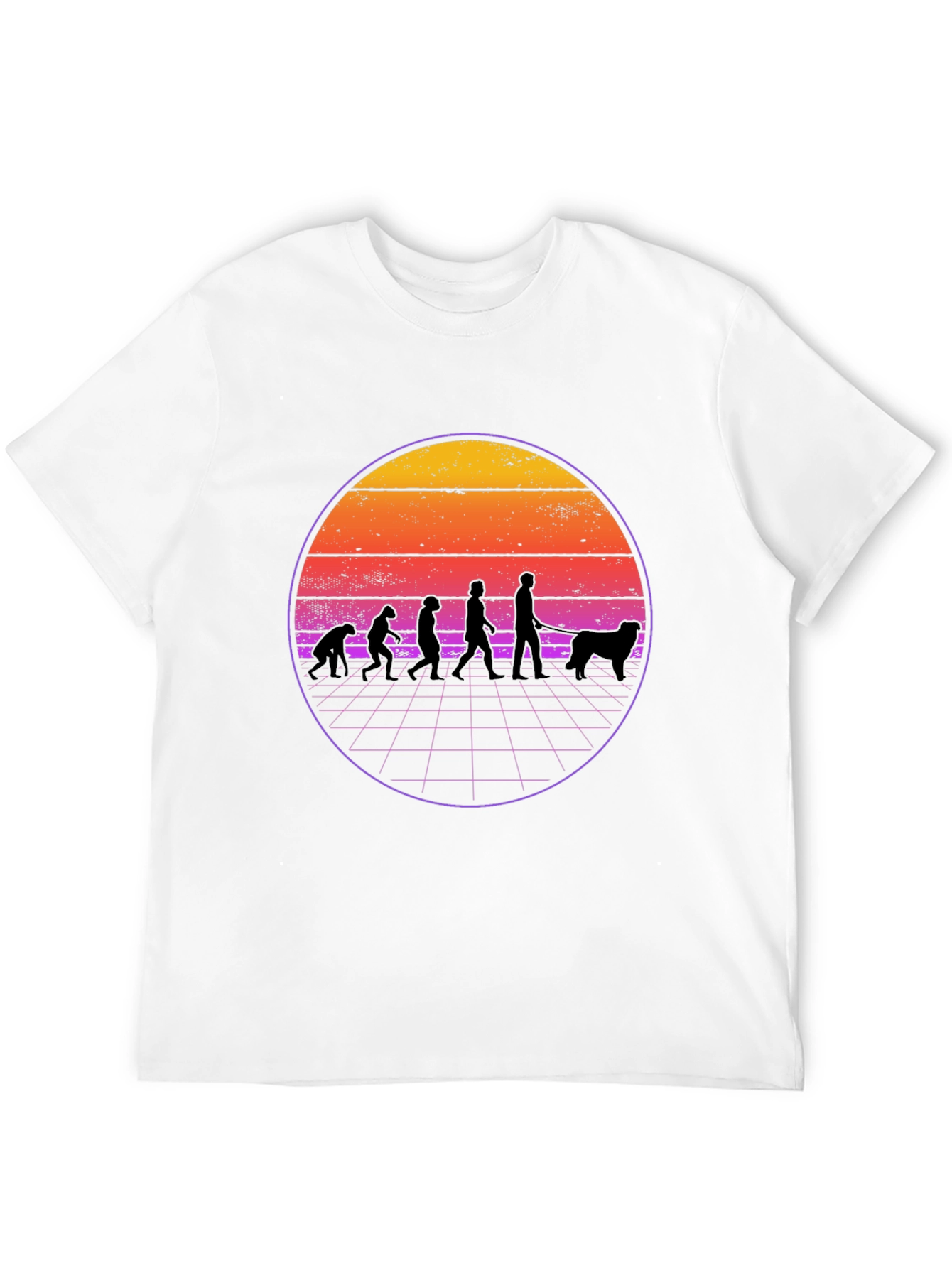 Evolution Dog Walker T-Shirt - Retro Style