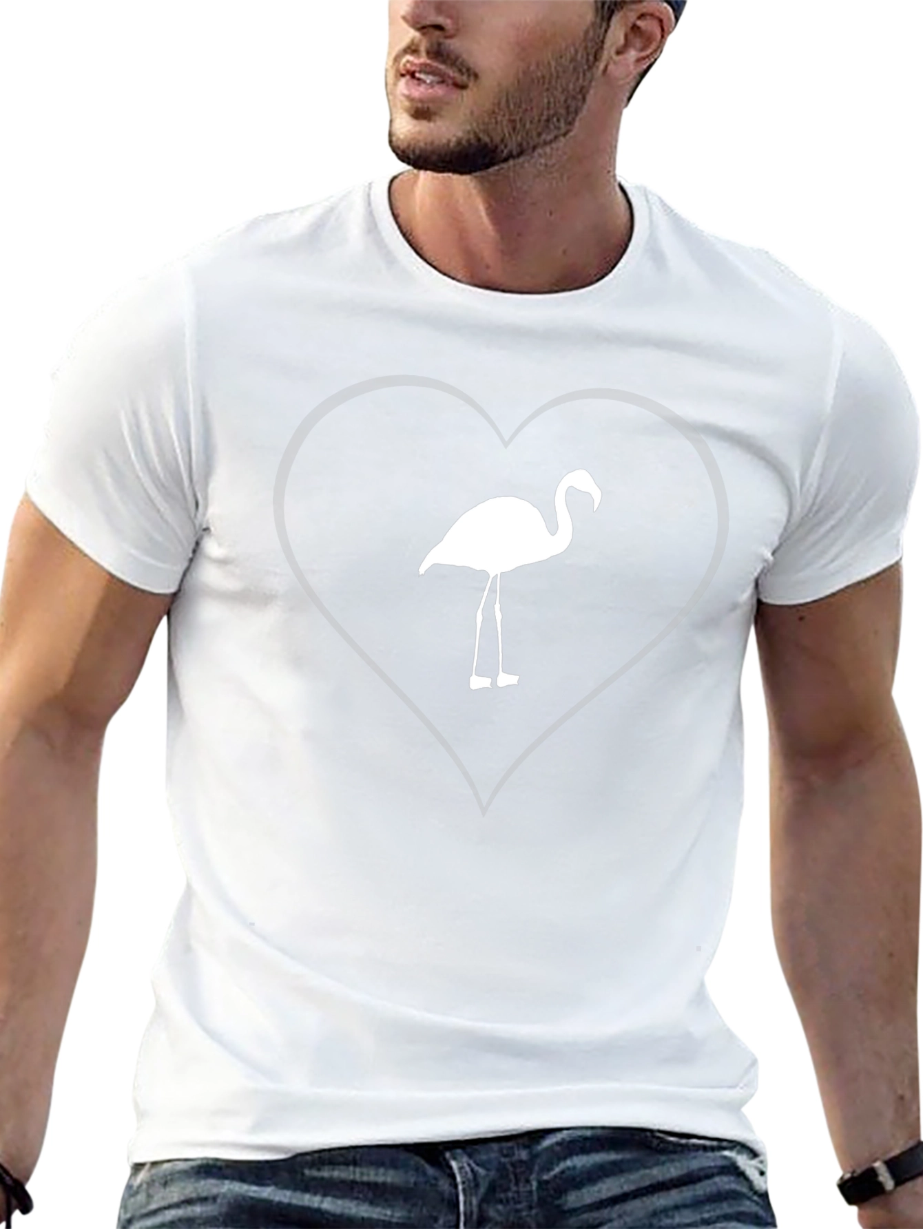 Flamingo Heart T-Shirt - Stylish Graphic Tee