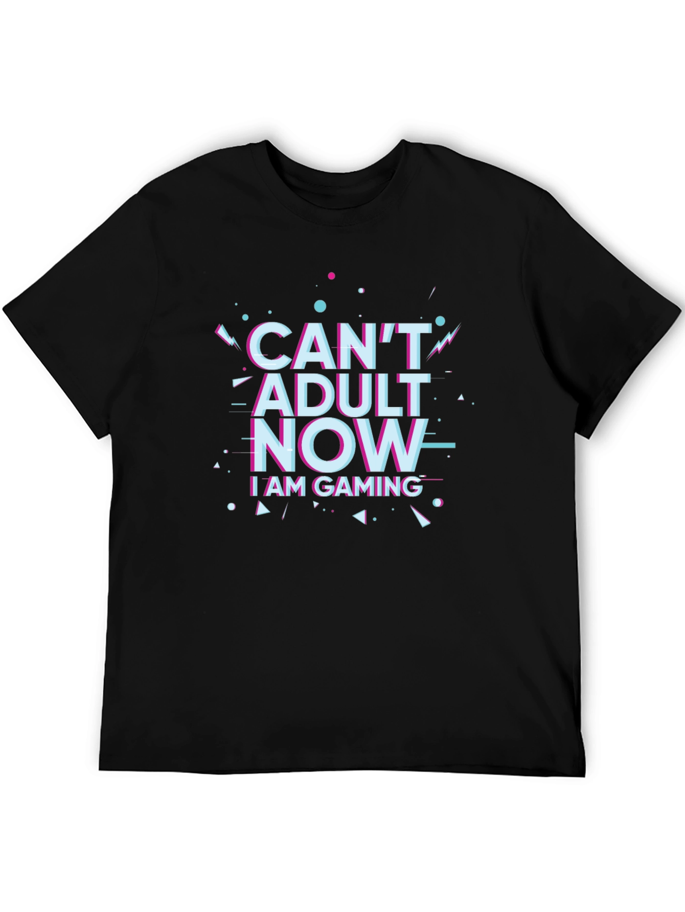 Cant Adult Now Gaming Black T-Shirt