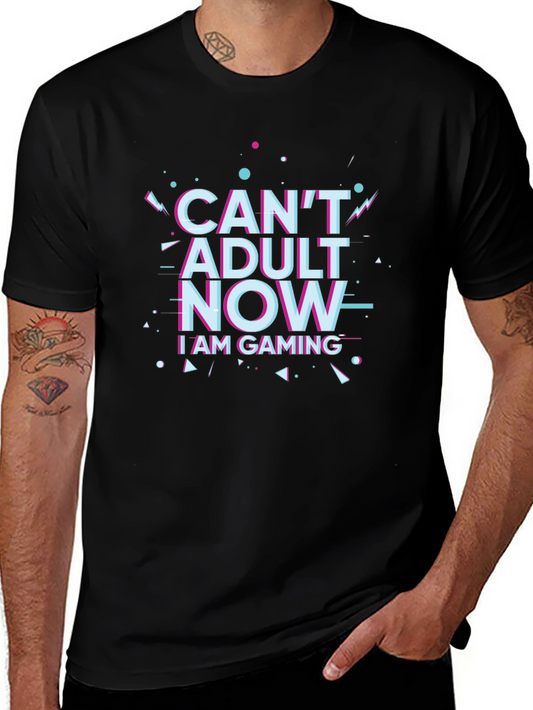 Cant Adult Now Gaming Black T-Shirt