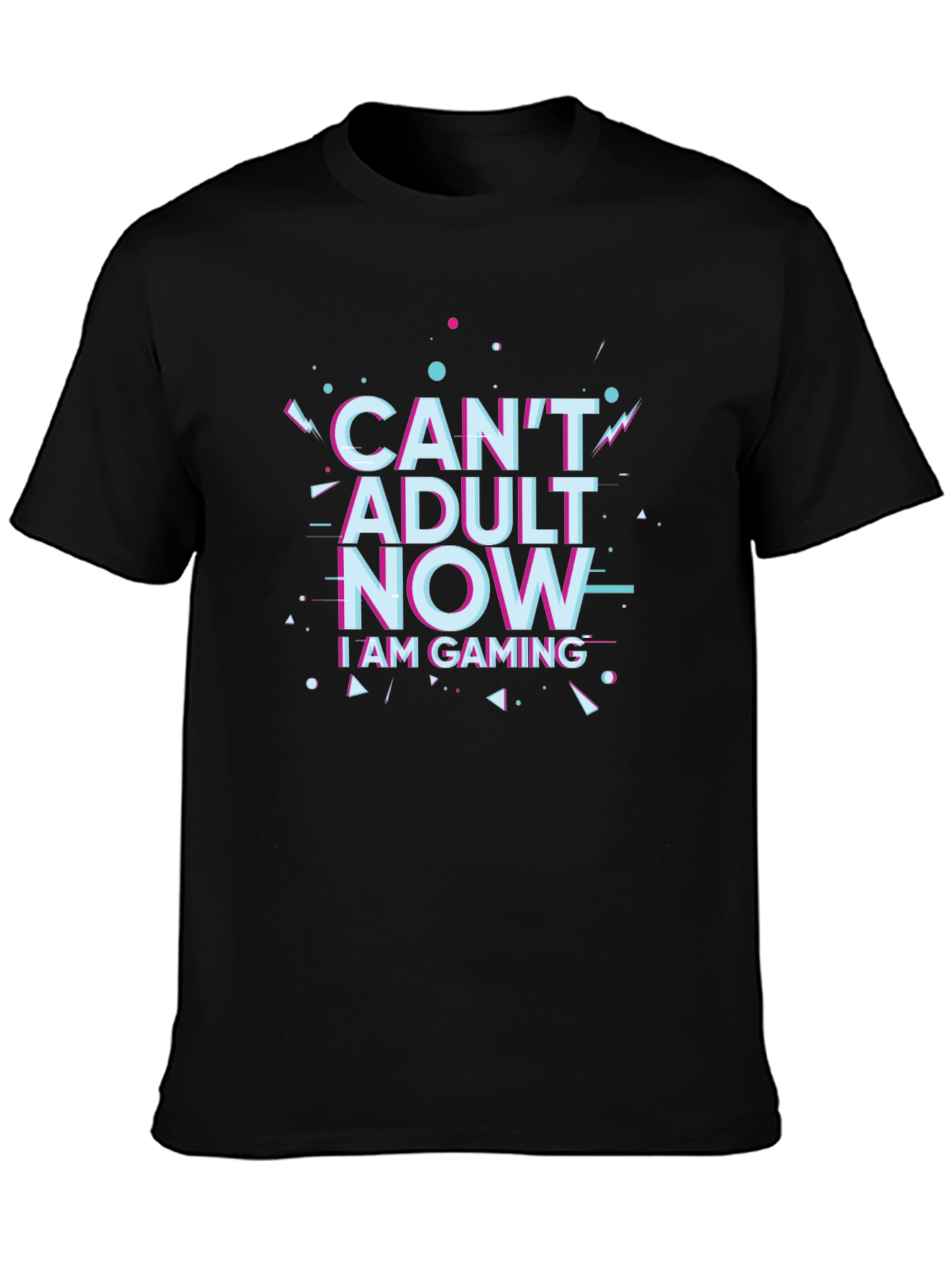 Cant Adult Now Gaming Black T-Shirt