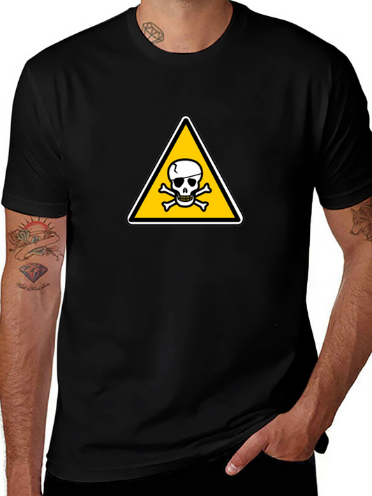 Hazard Symbol T-Shirt: Classic Skull & Crossbones Design