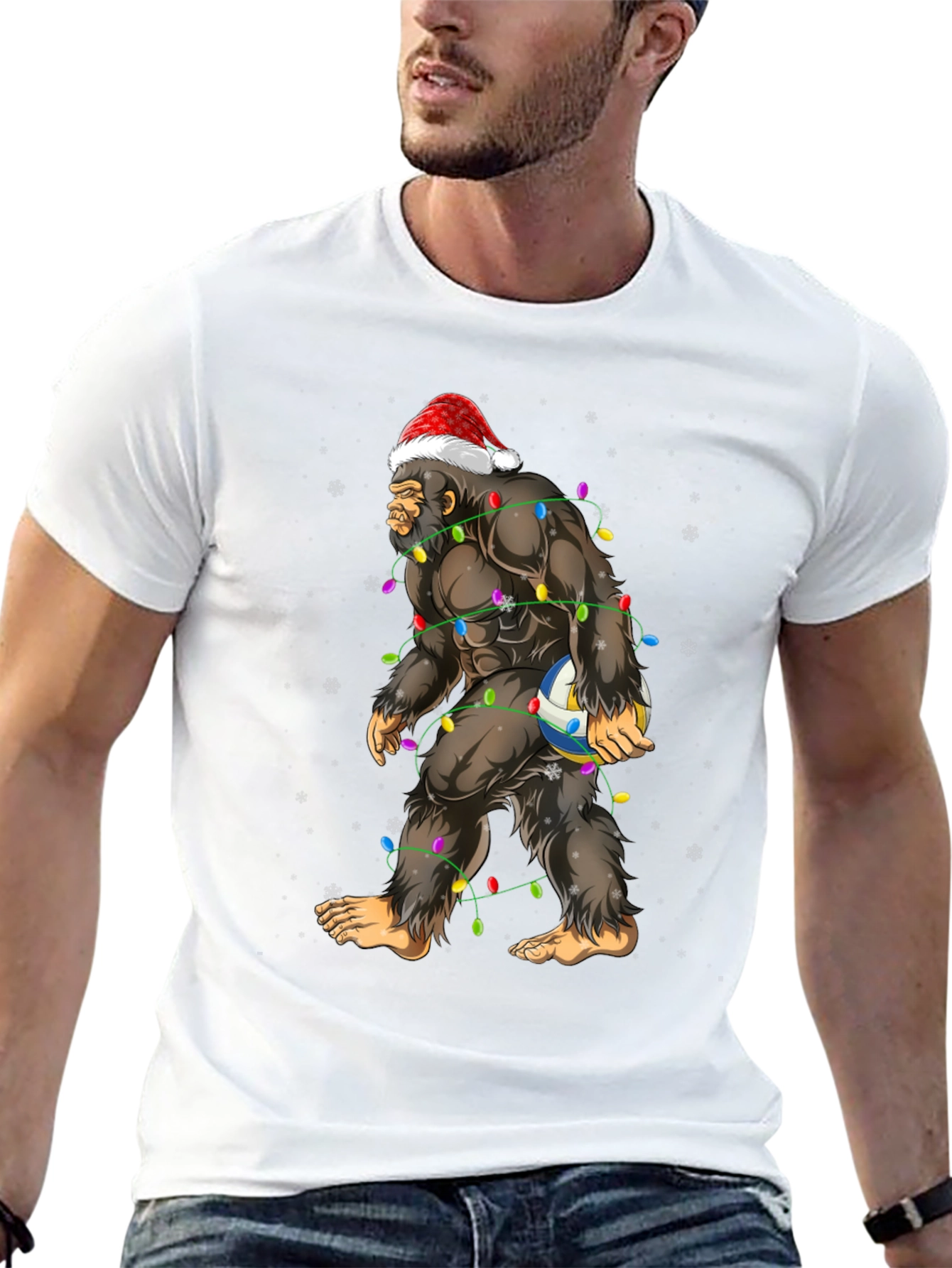 Bigfoot Santa Volleyball T-Shirt