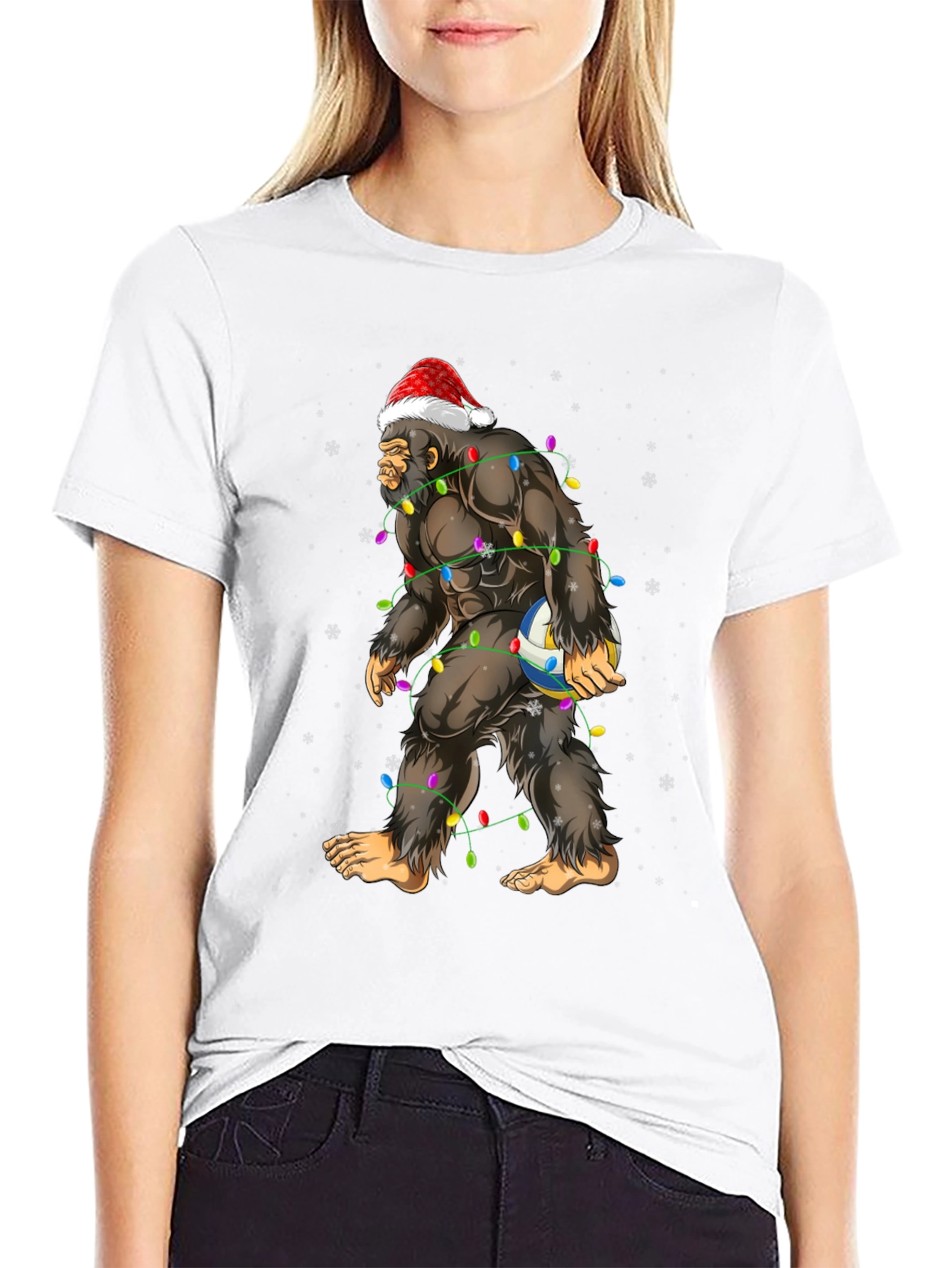 Bigfoot Santa Volleyball T-Shirt