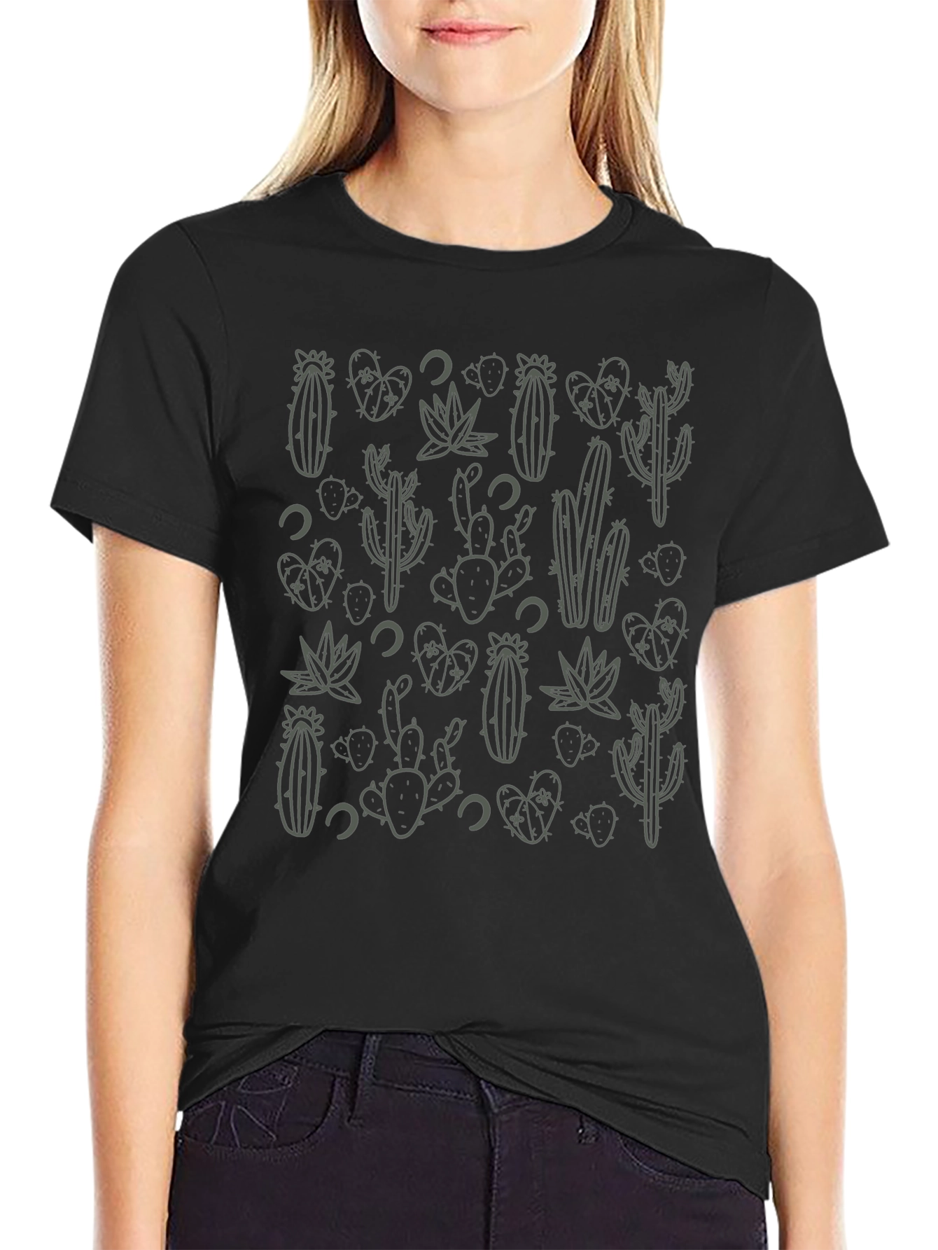 Cactus Pattern T-Shirt - Desert Style Tee
