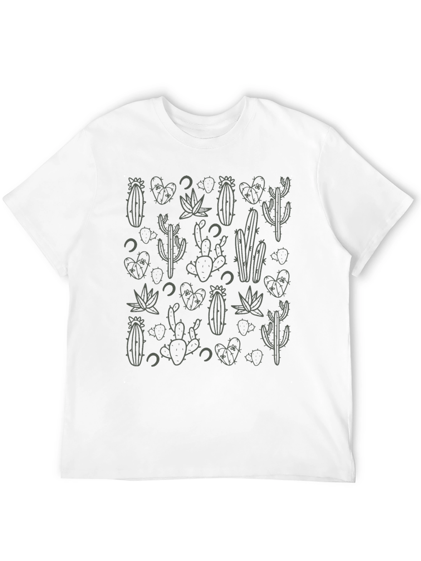 Cactus Pattern T-Shirt - Desert Style Tee