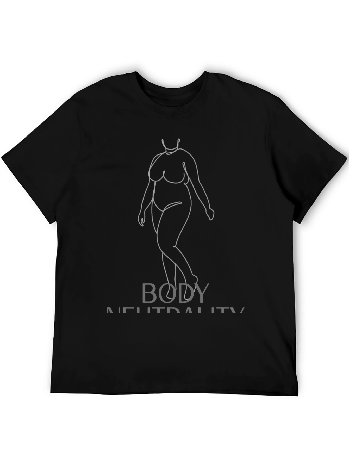 Body Neutrality Line Art T-Shirt - Black