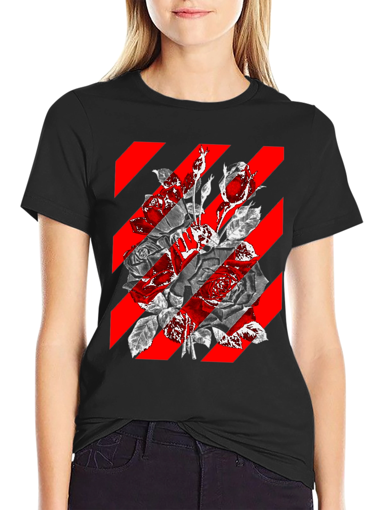 Floral Stripe Graphic Tee