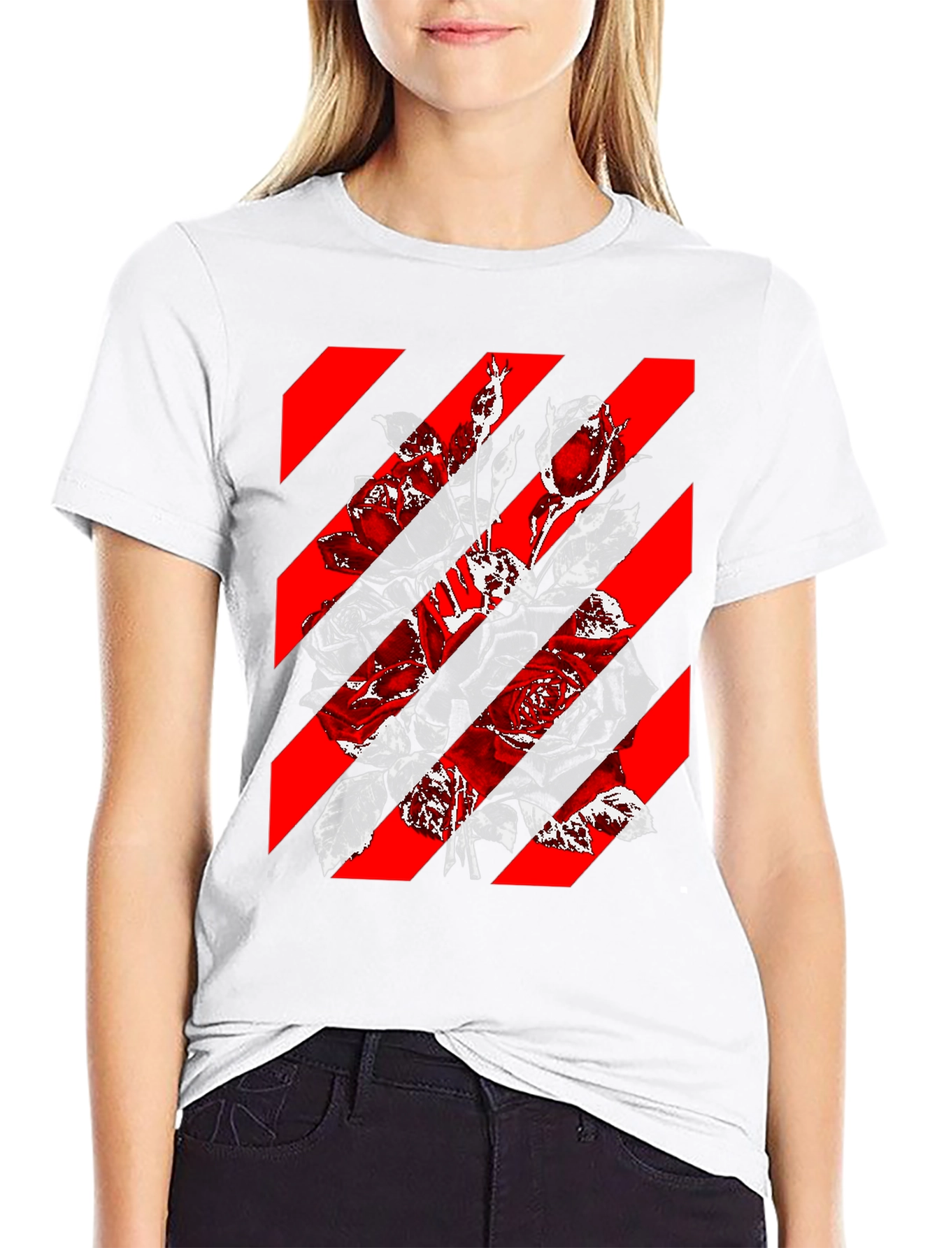 Floral Stripe Graphic Tee