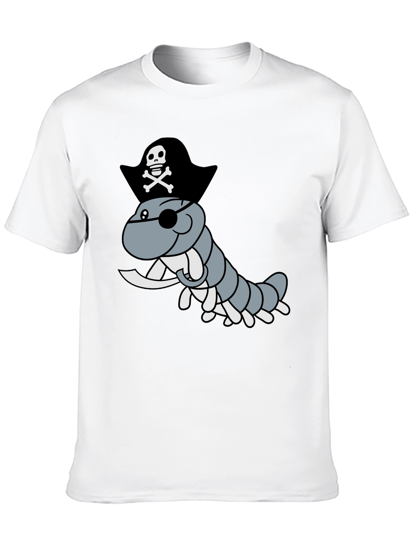 Pirate Worm Graphic T-Shirt - Mens Black Tee