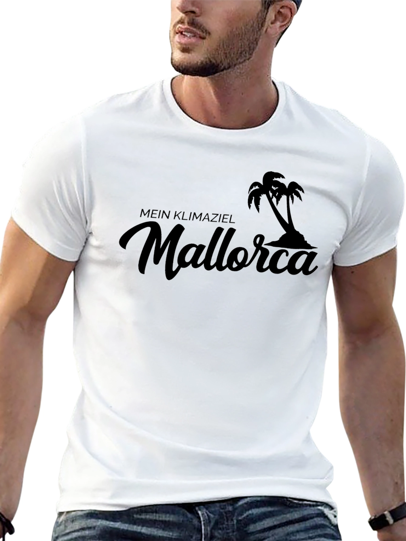 Mallorca Palm Tree Black Graphic T-Shirt