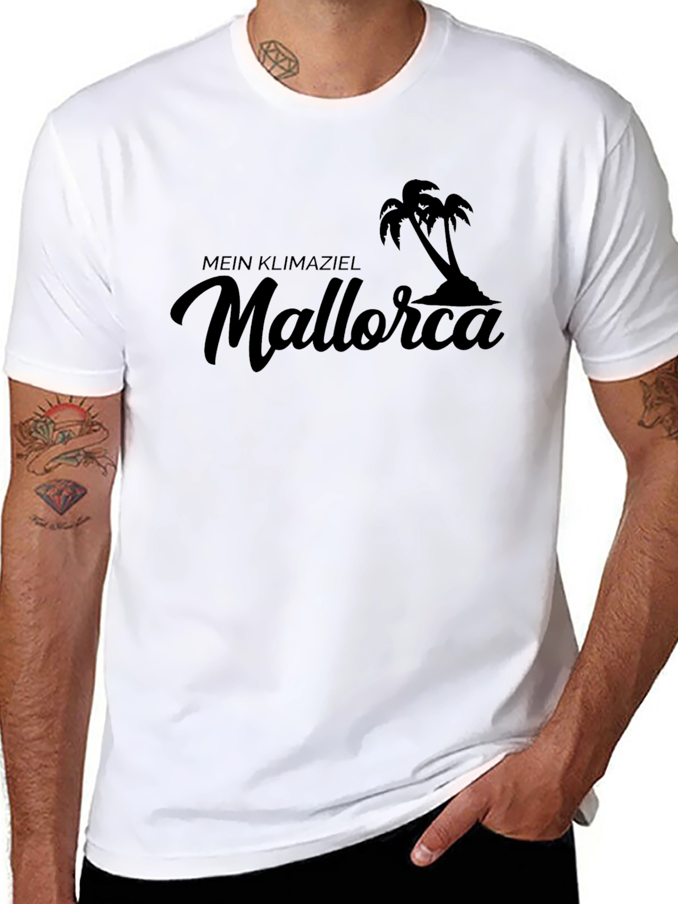 Mallorca Palm Tree Black Graphic T-Shirt