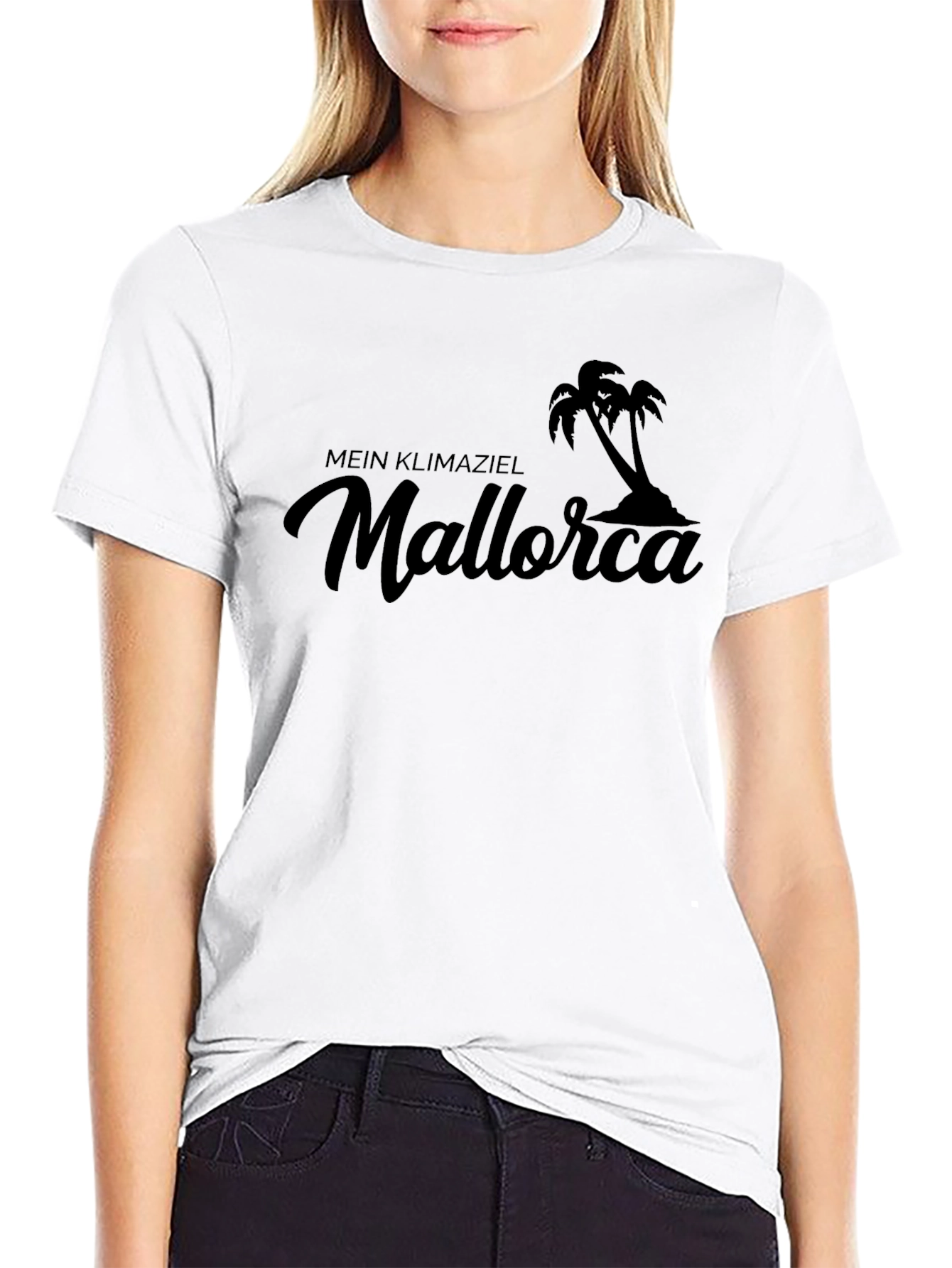Mallorca Palm Tree Black Graphic T-Shirt