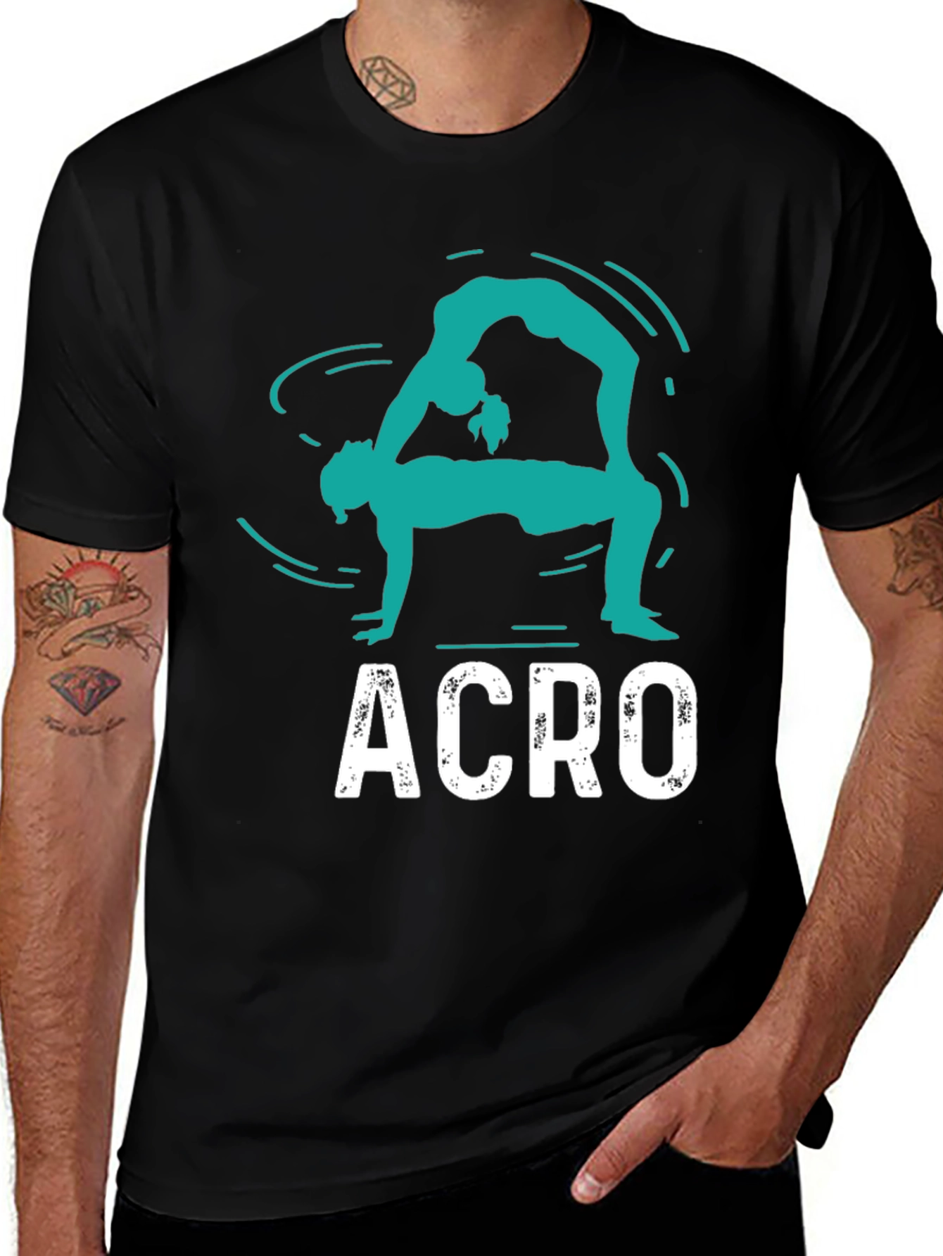 Acro T-Shirt - Black Cotton Graphic Tee