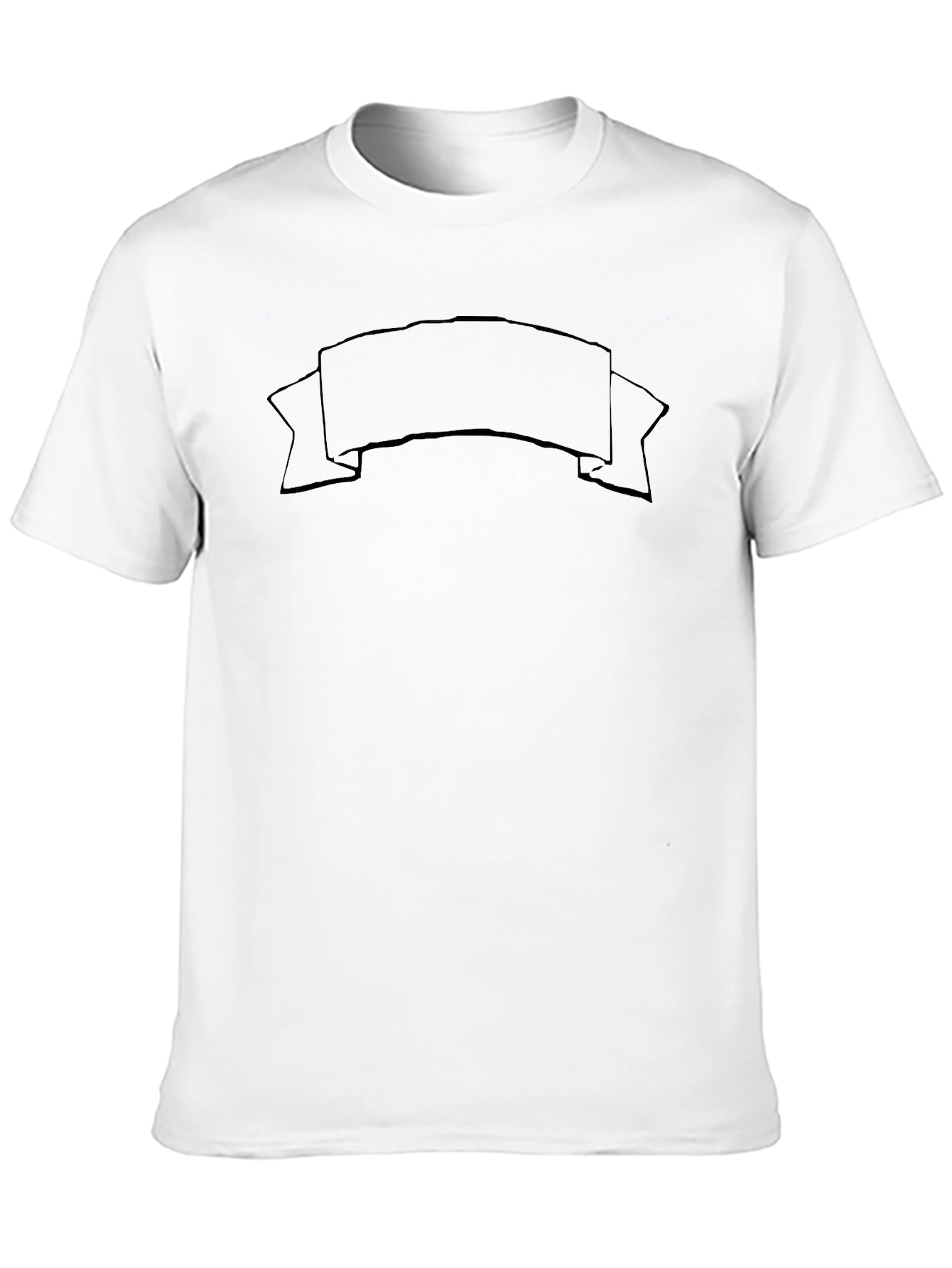Mens Black Graphic T-Shirt with Customizable Banner Design