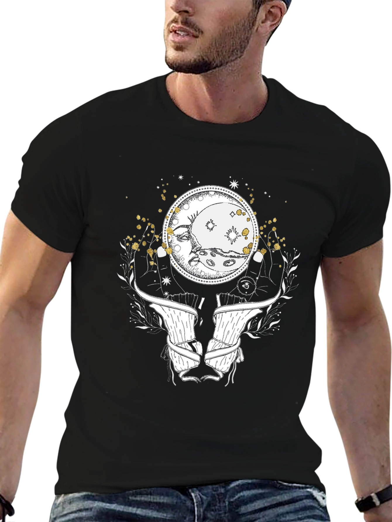 Mystic Moon Graphic Tee - Celestial Design