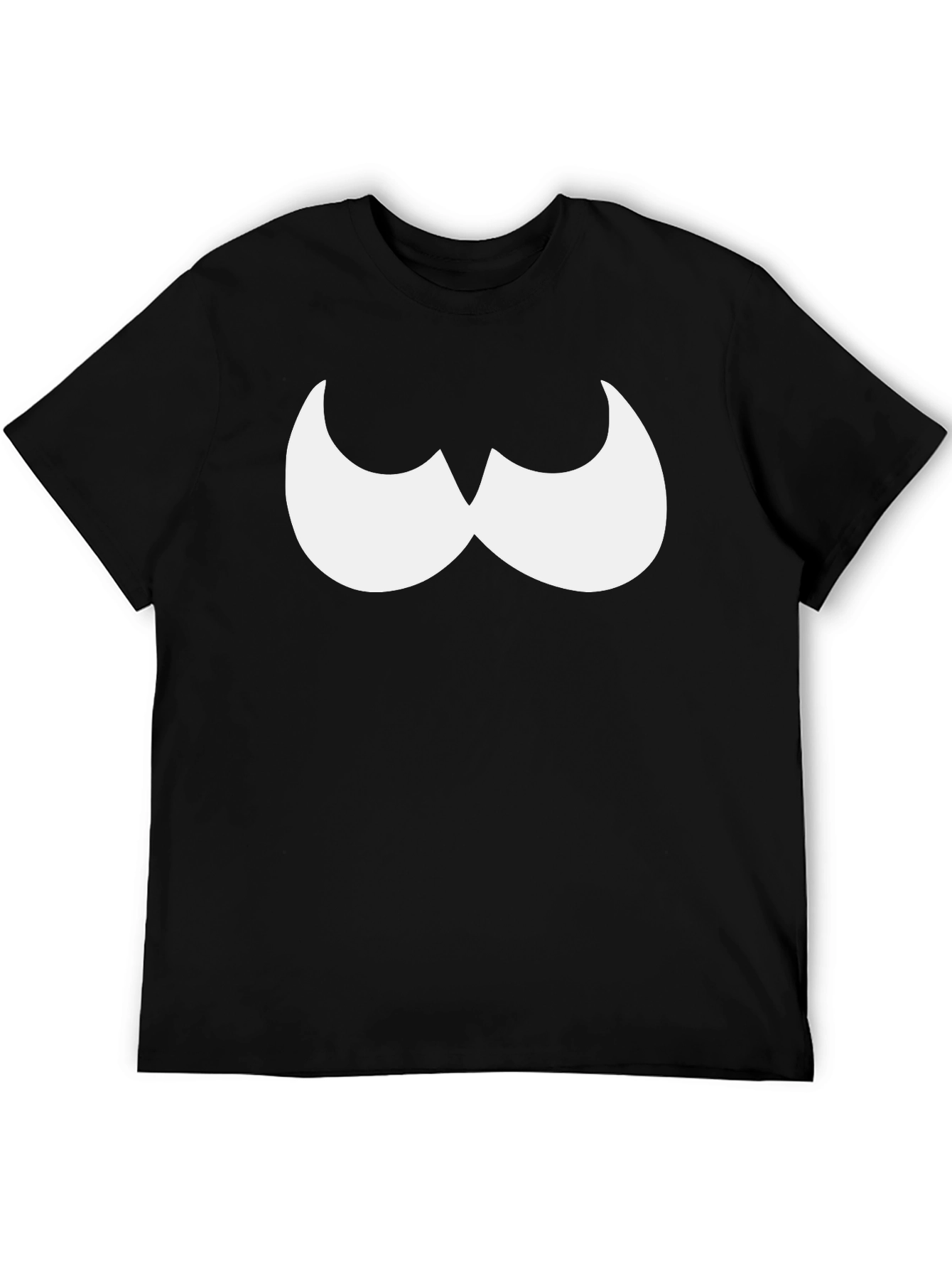 Funny Mustache Graphic Black T-Shirt