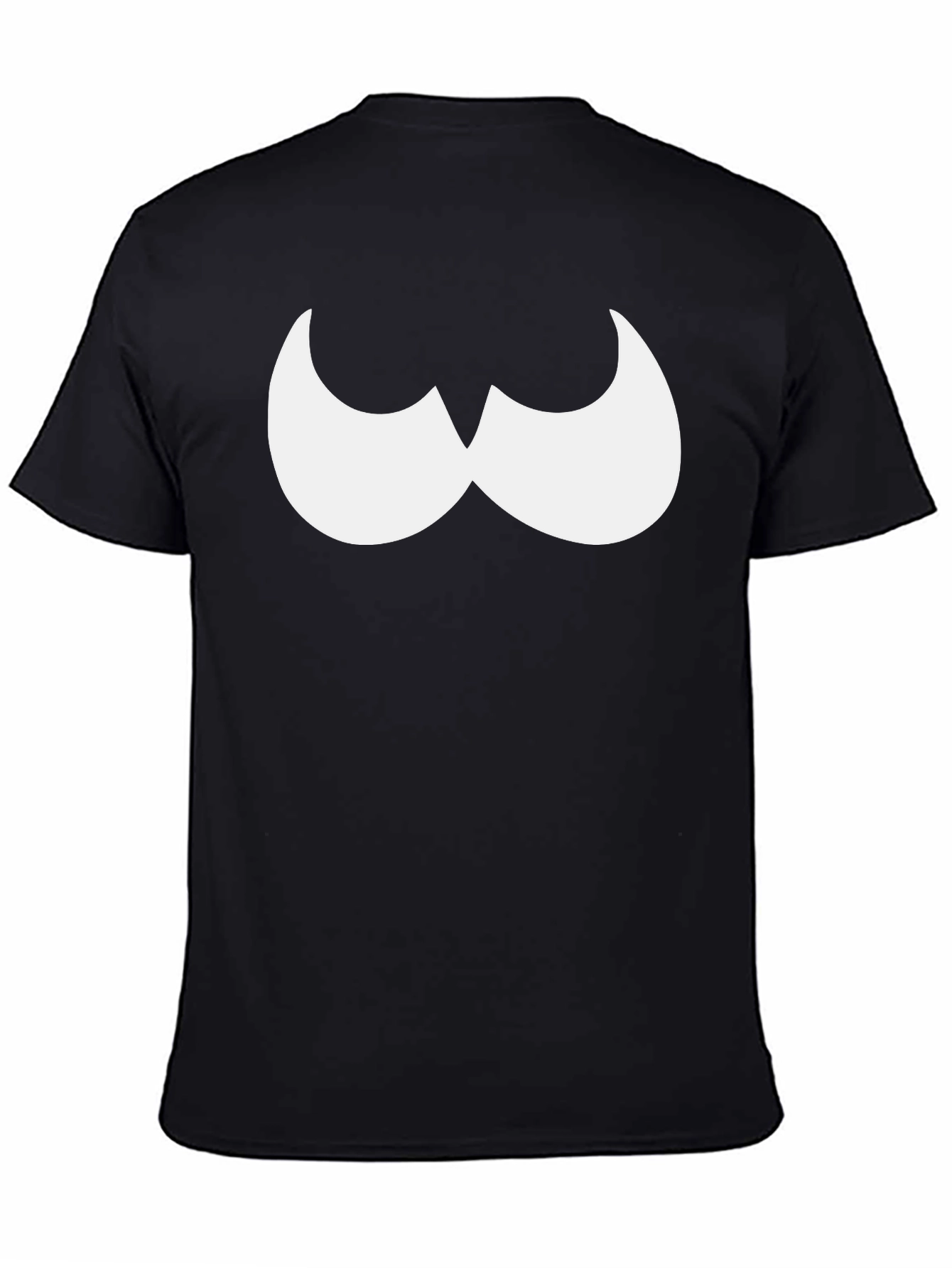 Funny Mustache Graphic Black T-Shirt