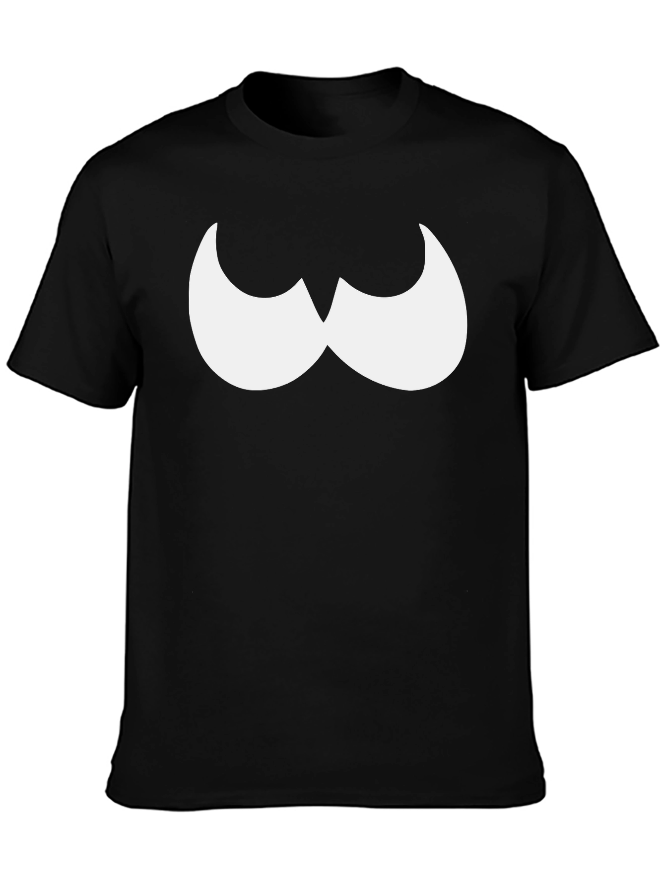 Funny Mustache Graphic Black T-Shirt