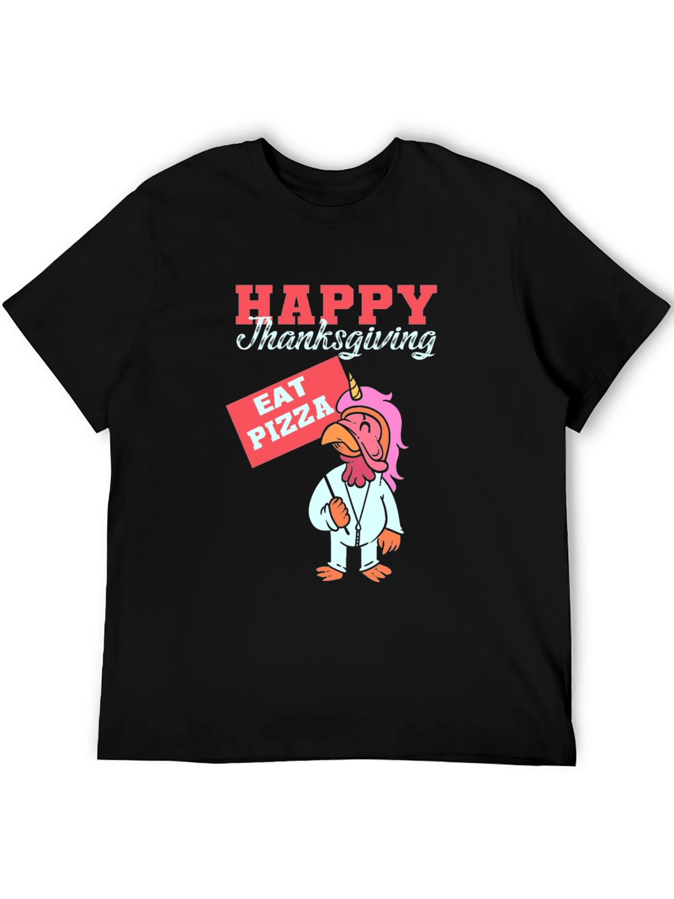 Happy Thanksgiving Pizza Turkey Unicorn T-Shirt