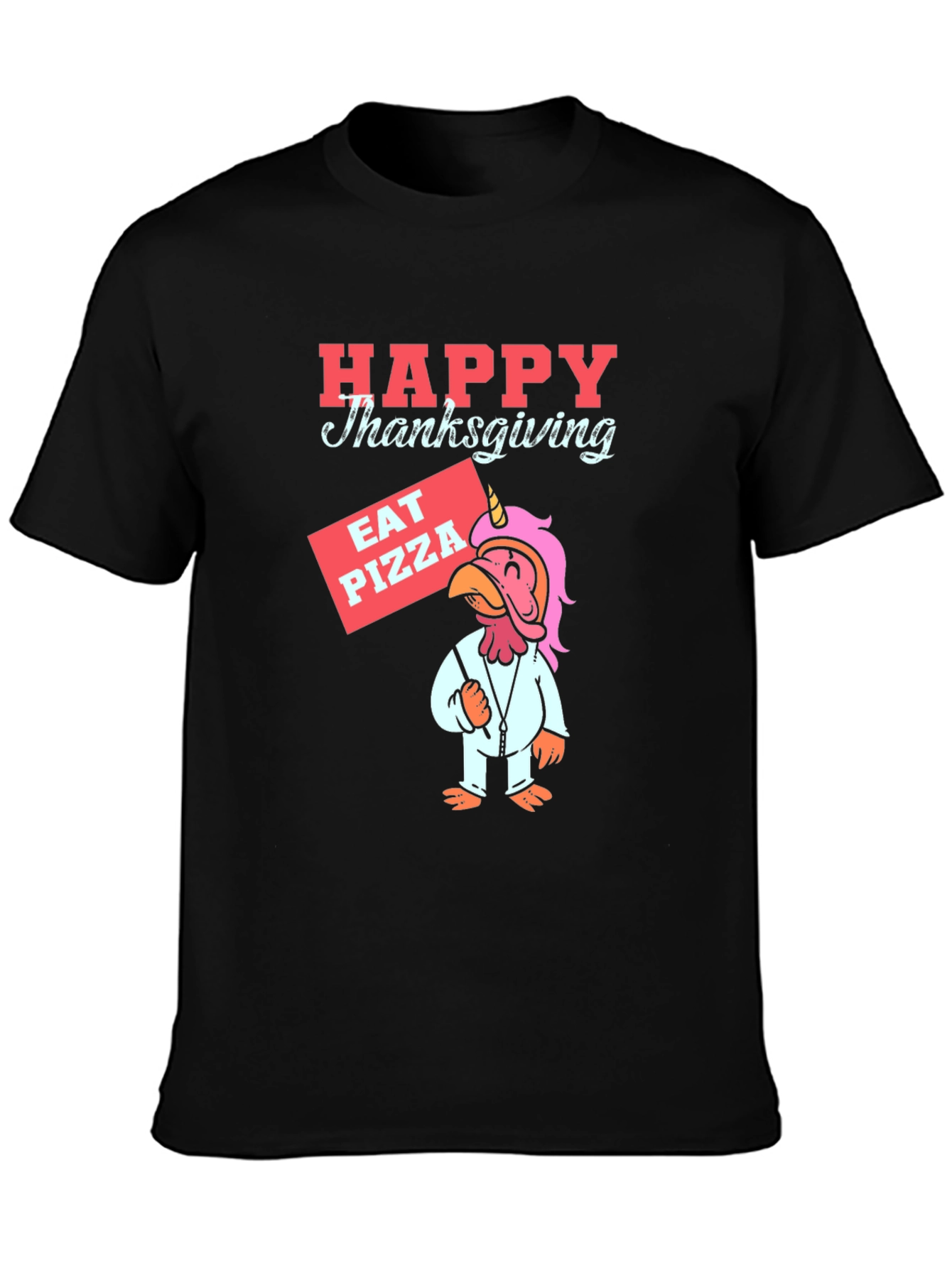 Happy Thanksgiving Pizza Turkey Unicorn T-Shirt