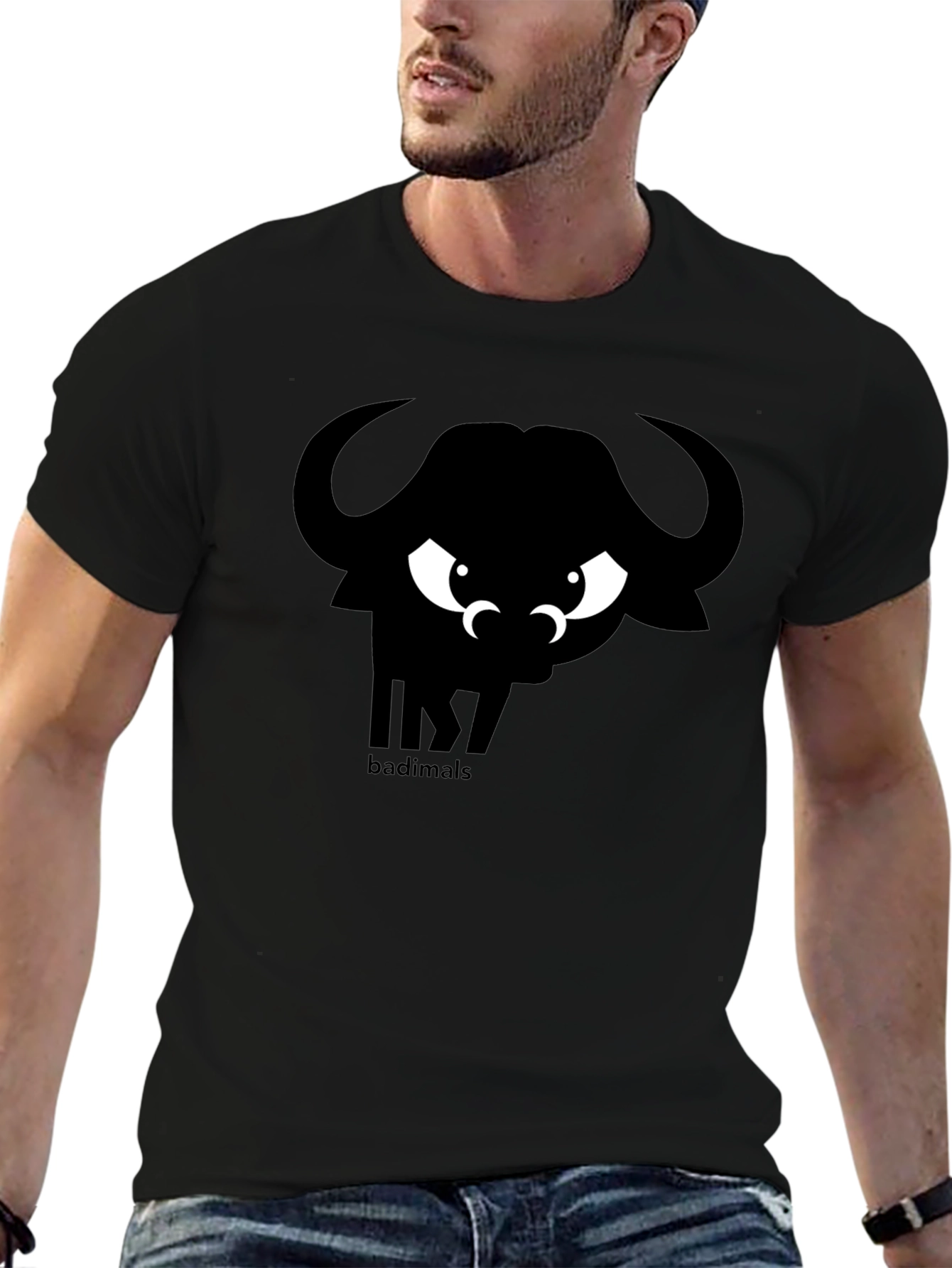 Badimals Buffalo Graphic Tee - Black Cotton T-Shirt