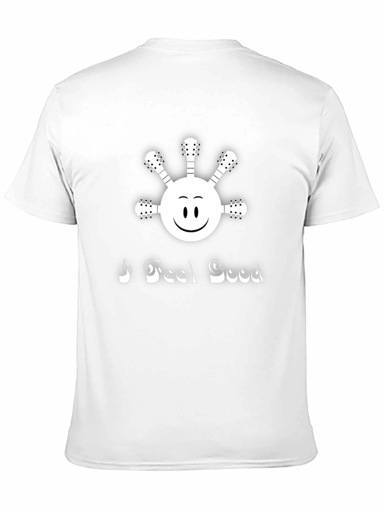 I Feel Good Guitar Smiley Face Black T-Shirt