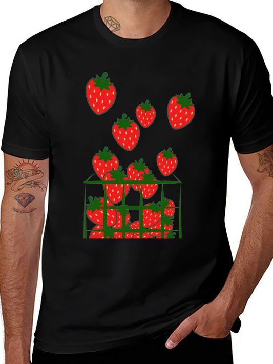 Strawberry Cage Black T-Shirt
