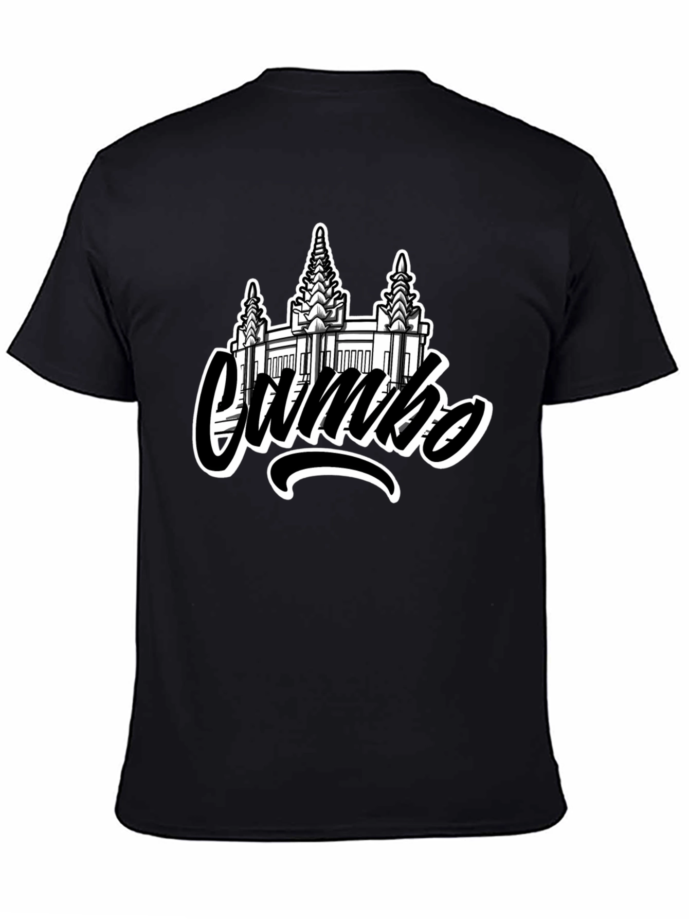 Cambodia Temple Graphic Black T-Shirt