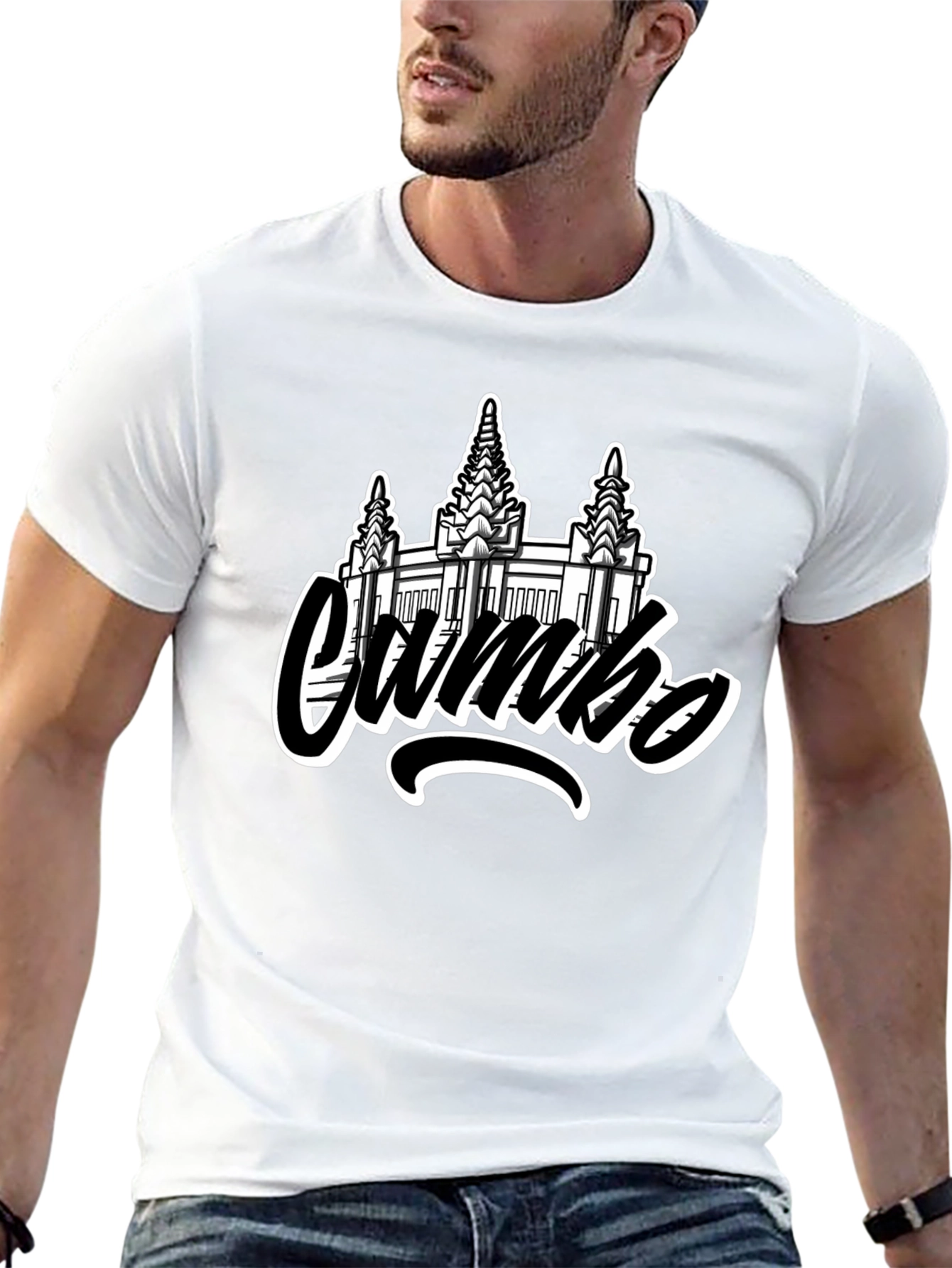 Cambodia Temple Graphic Black T-Shirt