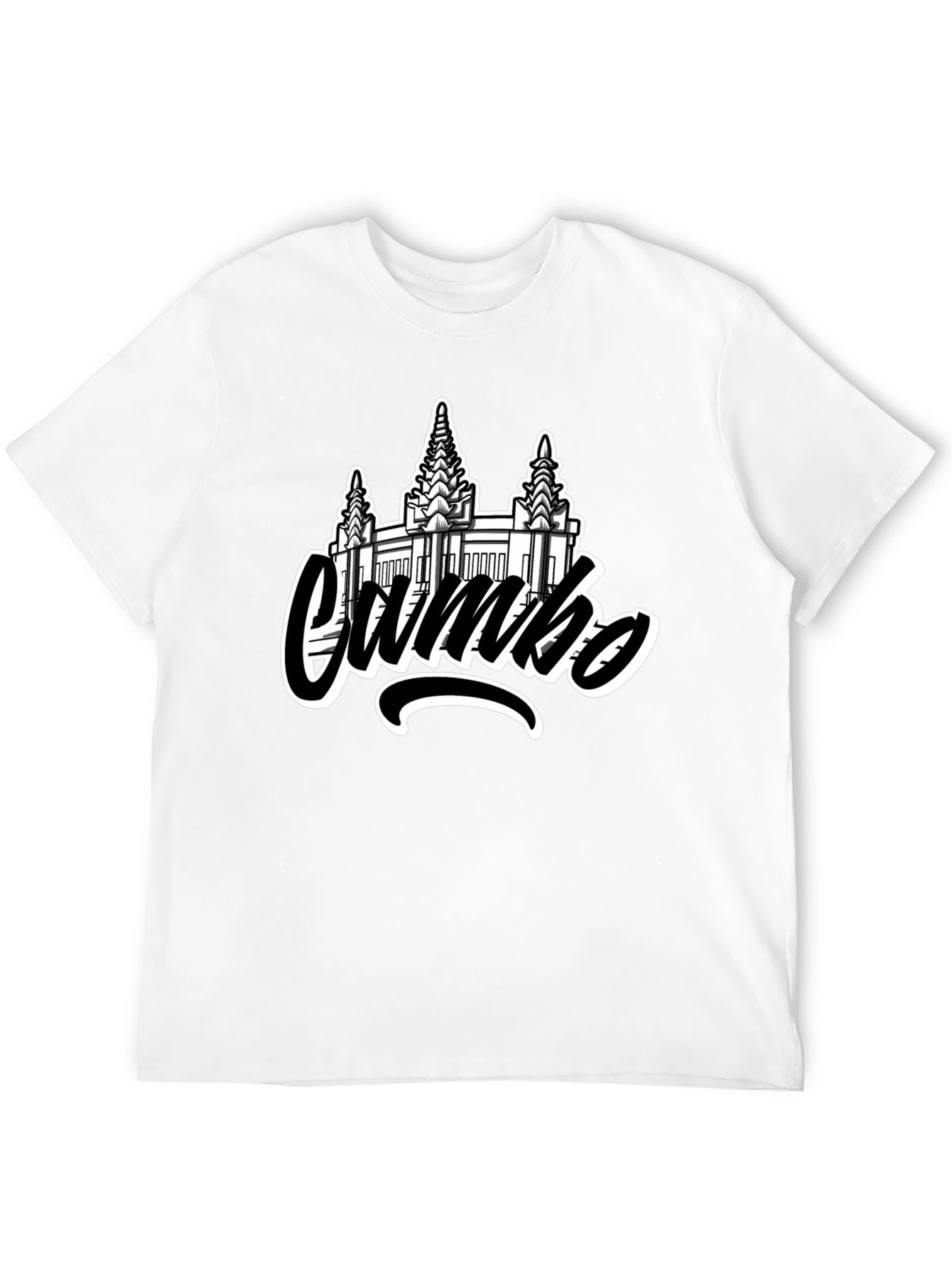 Cambodia Temple Graphic Black T-Shirt