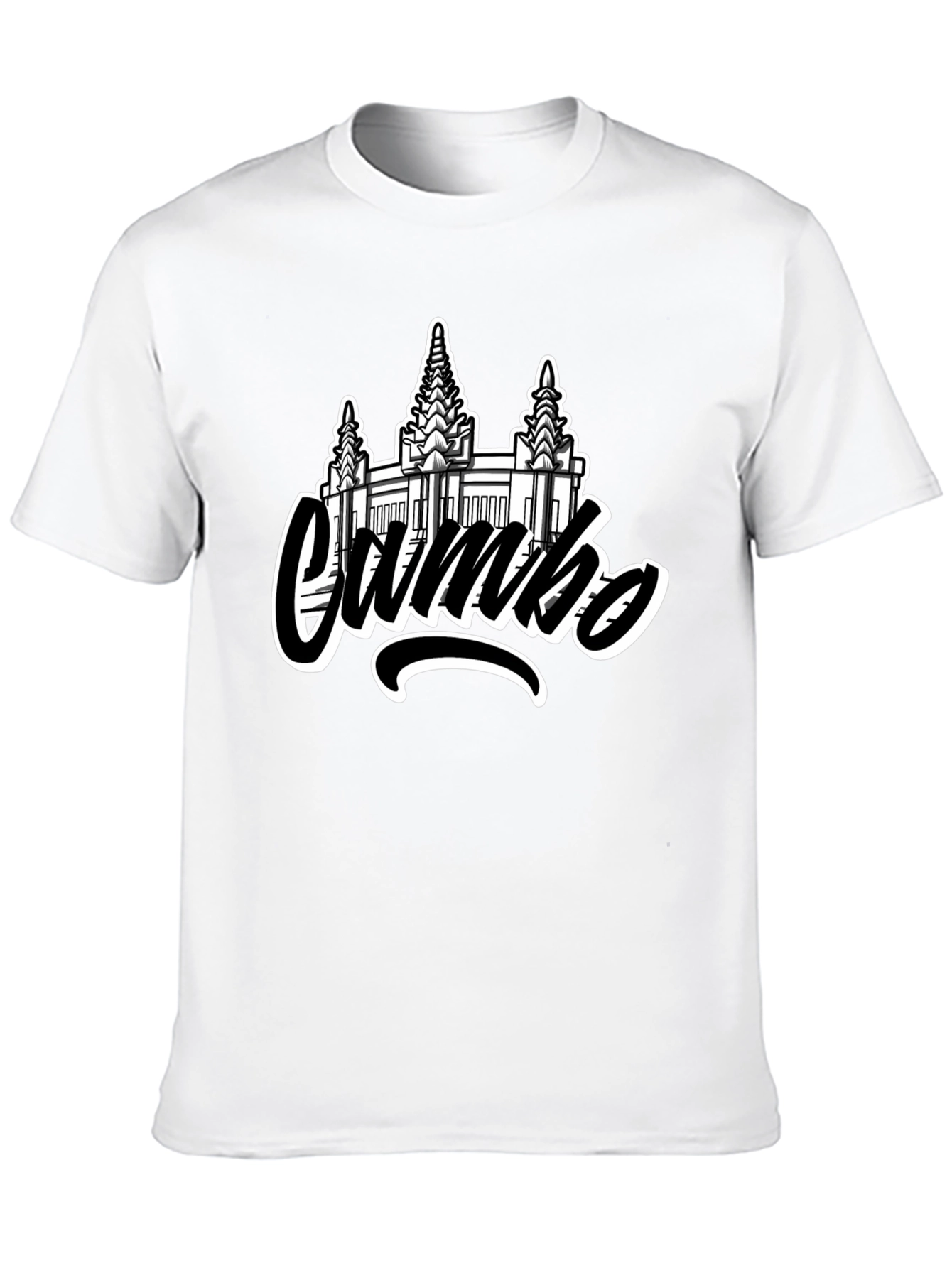 Cambodia Temple Graphic Black T-Shirt