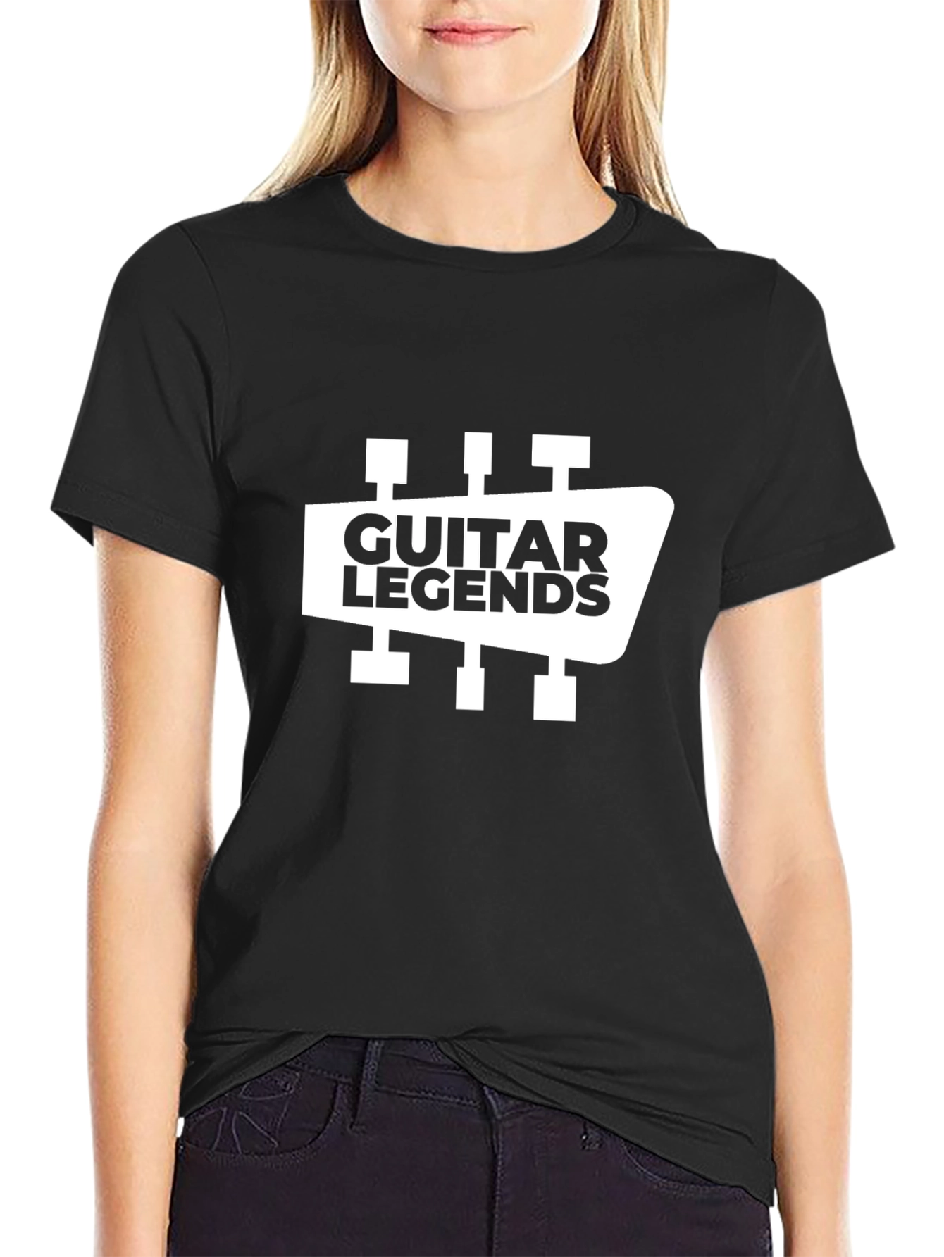 Guitar Legends Graphic Tee - Black Cotton T-Shirt