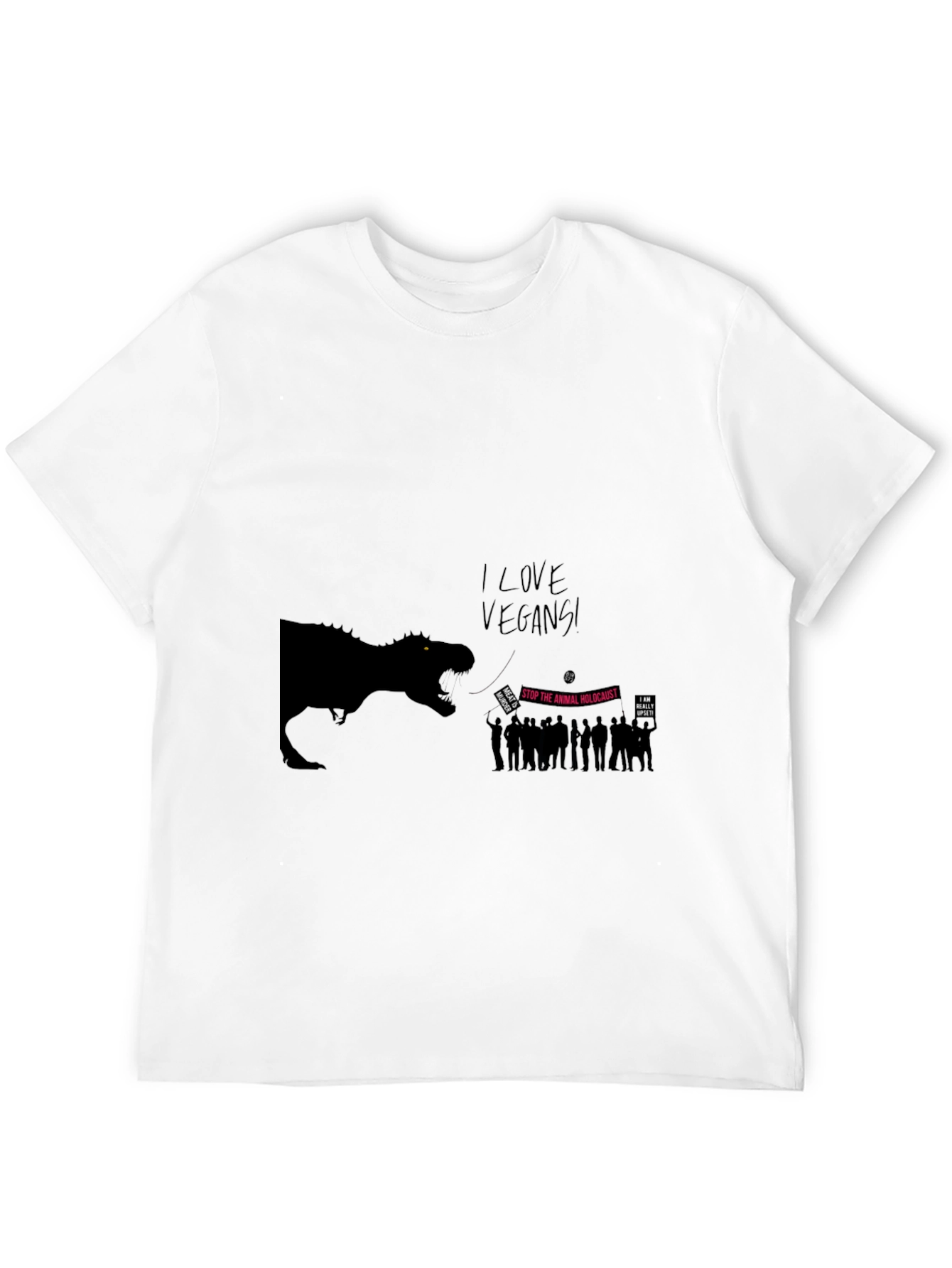 I Love Vegans T-Shirt - Funny Dinosaur Graphic Tee